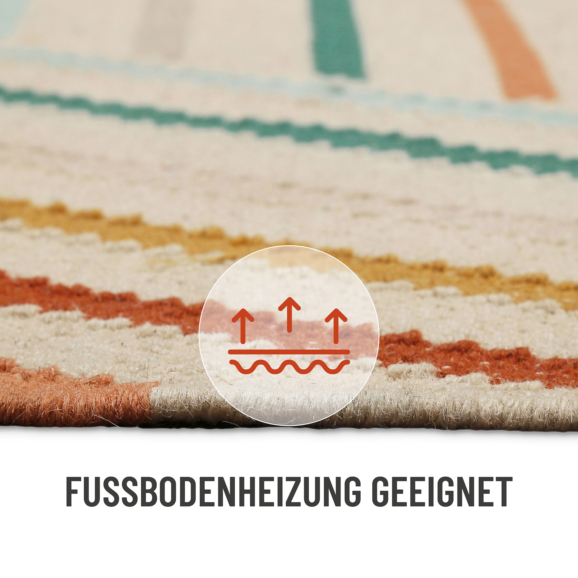 Wecon home Teppich »Modern Pop«, rechteckig, 5 mm Höhe, handgewebt, robust, strapazierfähig, skandinavisch, Naturfaser
