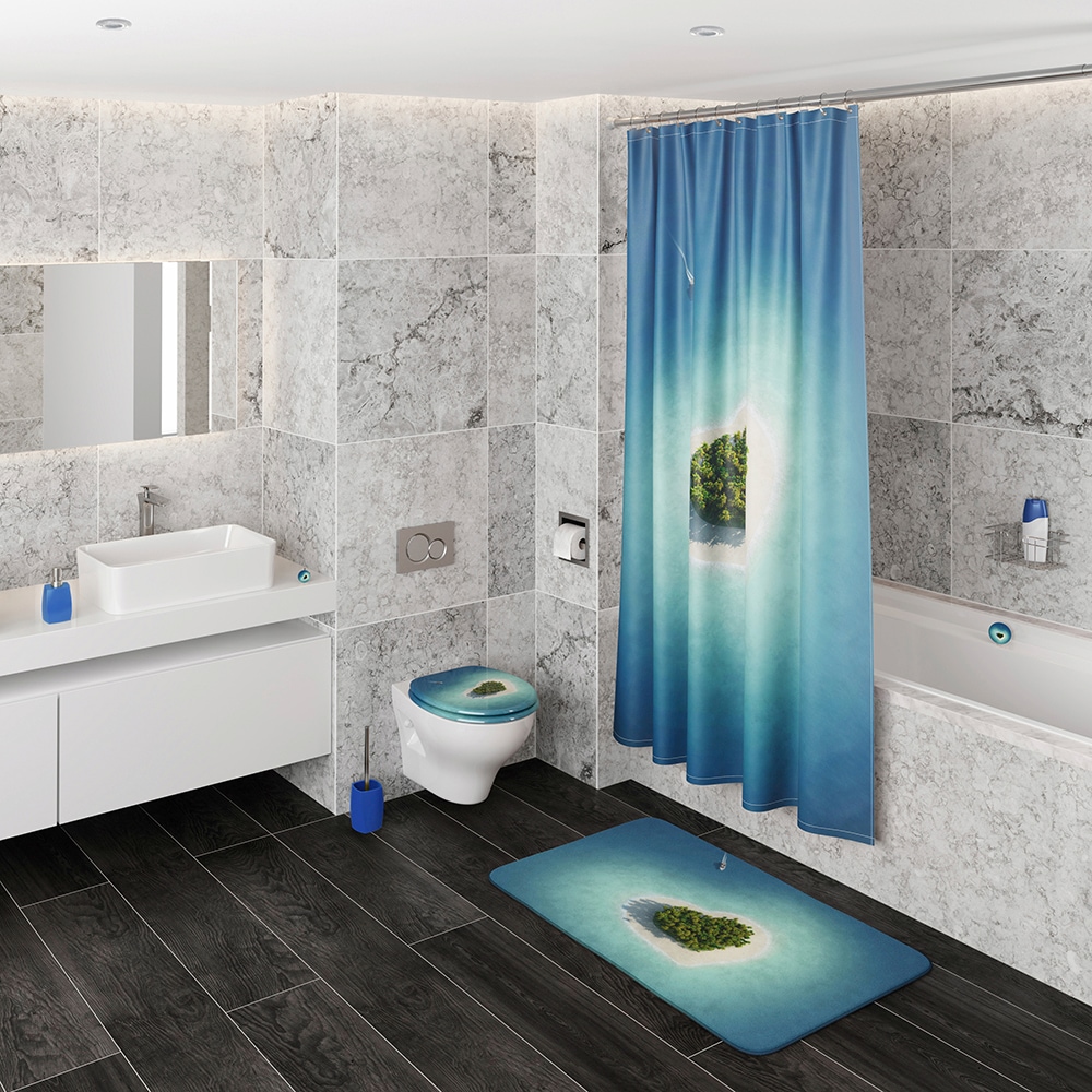 Sanilo Badaccessoire-Set »Dream Island«, (Komplett-Set, 3 tlg.), bestehend aus WC-Sitz, Badteppich und Waschbeckenstöpsel