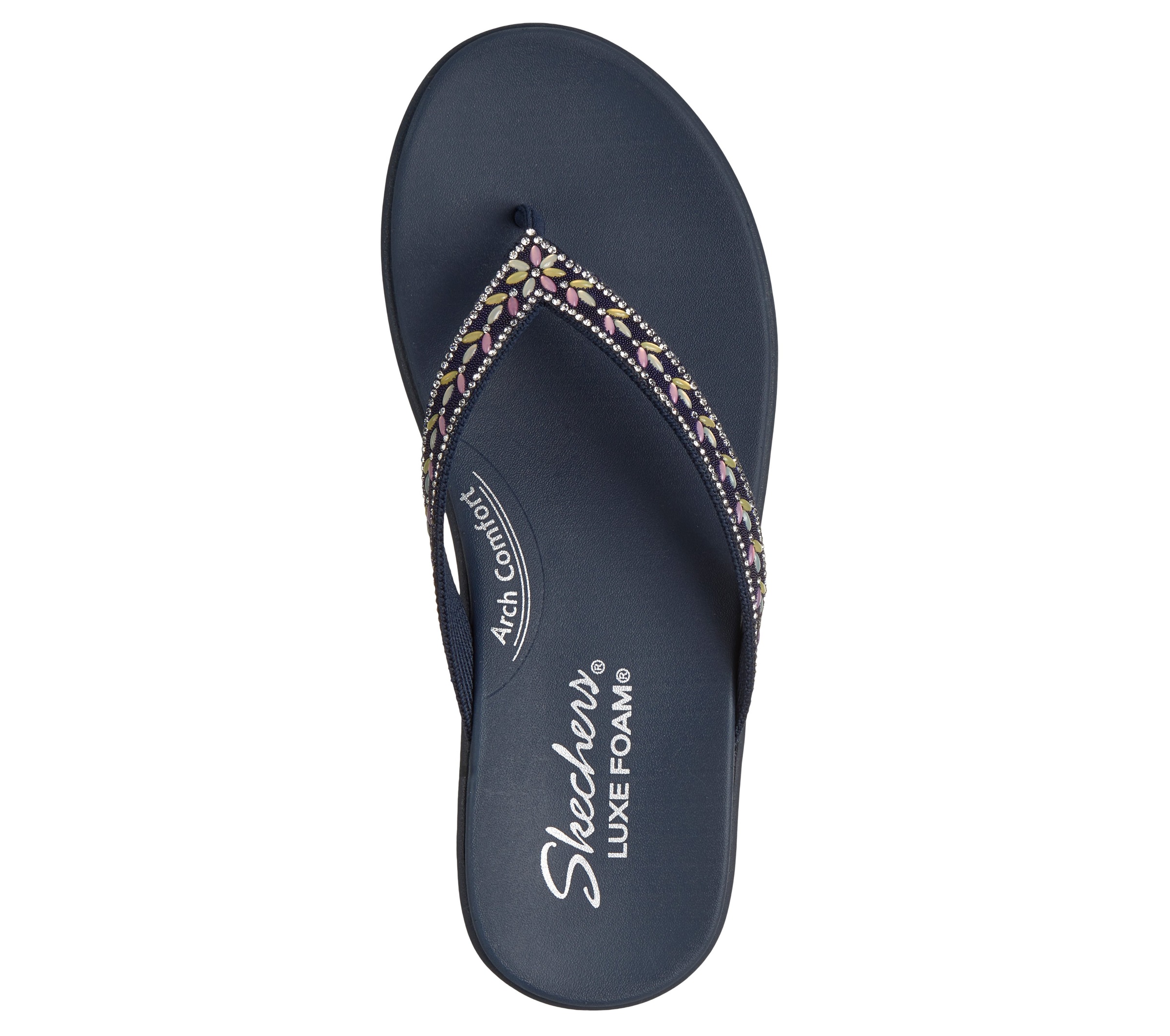 Skechers Zehentrenner »MEDITATION LUXE-«  Strandschuh, Sommerschuh, Badeschuh mit Glitzersteinchen