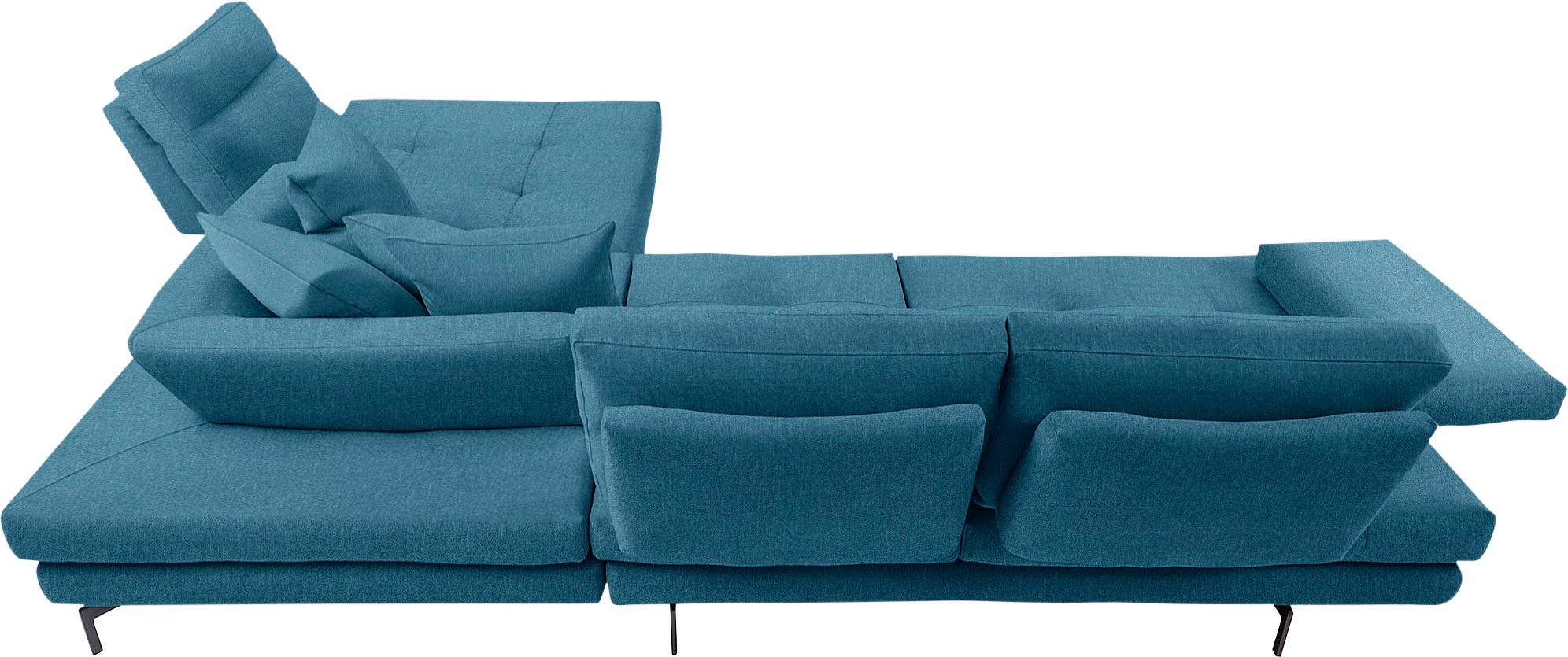 CALIA ITALIA Ecksofa »Toby Wing, Komfortsofa mit Sitzkomfort der Extraklasse, L-Form«, Sitztiefenverstellung, wahlw. mit Kissen-Set,Füße schwarz matt