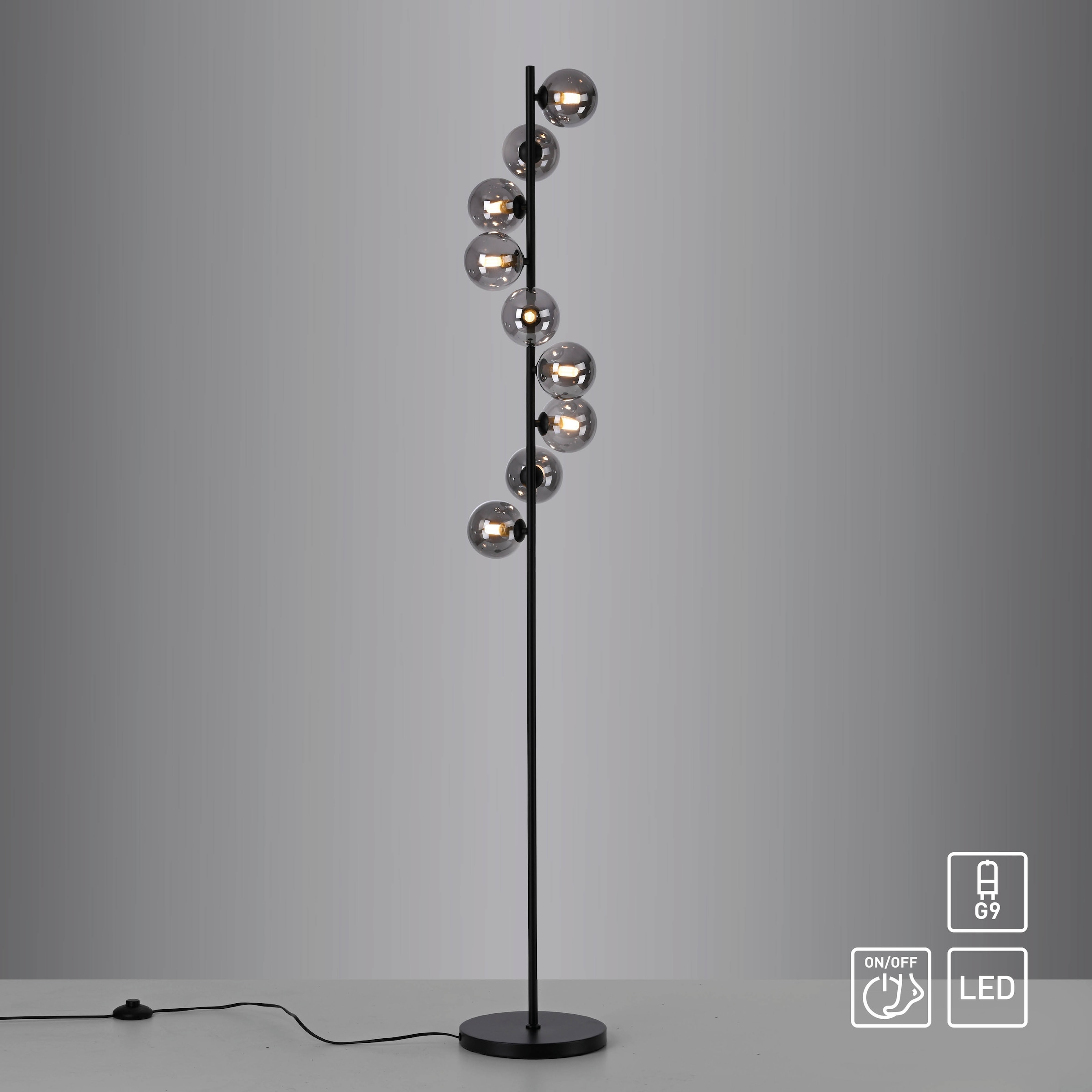 SCHÖNER WOHNEN-Kollektion LED Stehlampe »DUBAI« G9 1 Stk. Warmweiß SCHÖNER WOHNEN Kollektion, Fußschalter