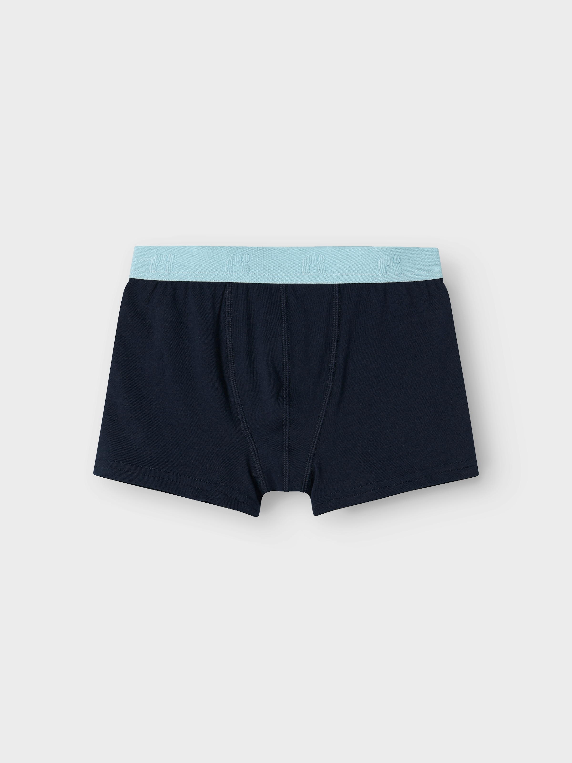 Name It Trunk »NKMBOXER für Jungen mit Logoschriftzug und weichem Bund« Packung, 5 Stk. eng, Jersey, aquamarine, angesetztes Bündchen