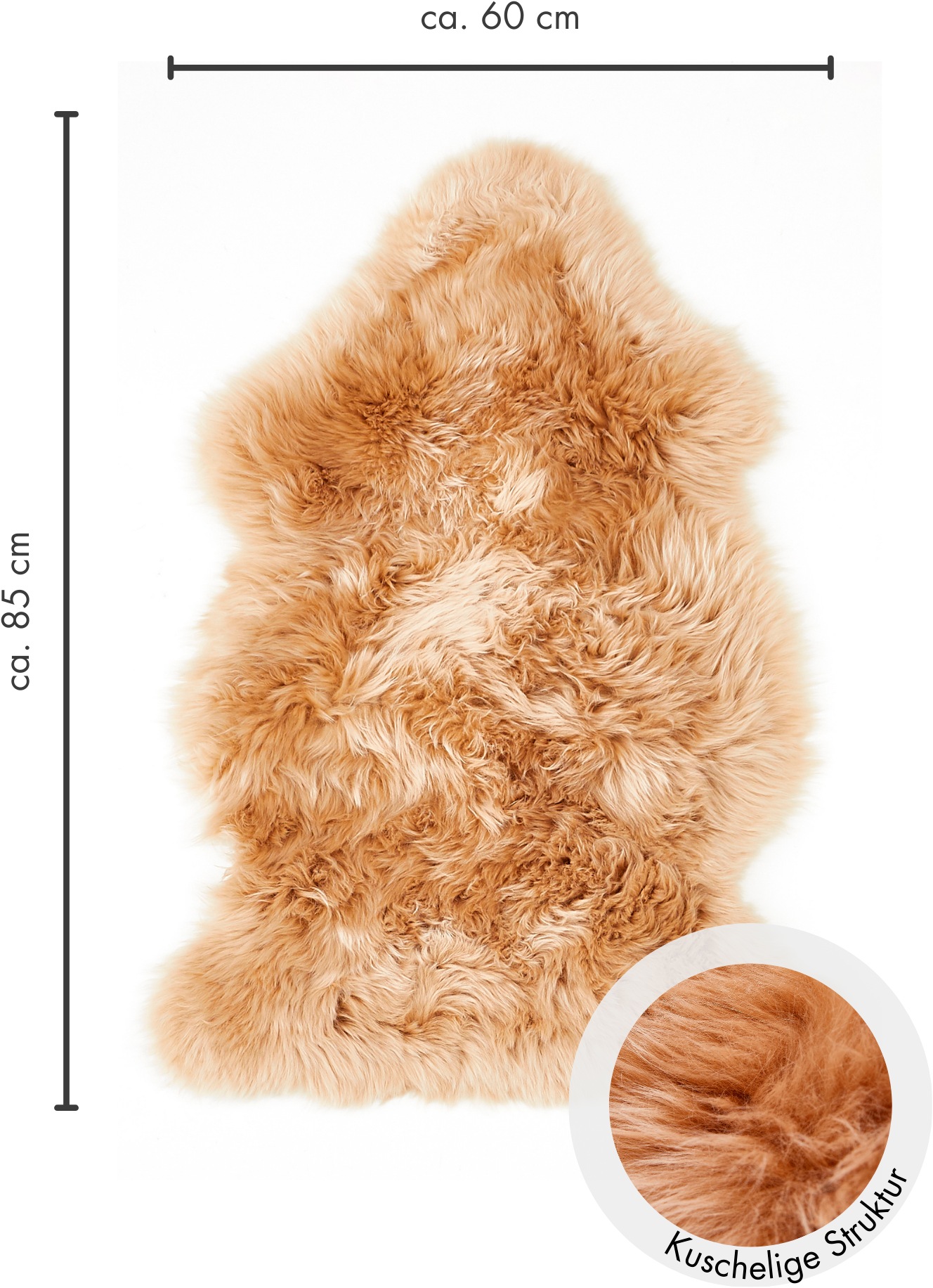 LUXOR living Fellteppich »Schaffell Namika«, fellförmig, 50 mm Höhe, echtes Lammfell, weich & flauschig, große Farbauswahl, in 2 Größen