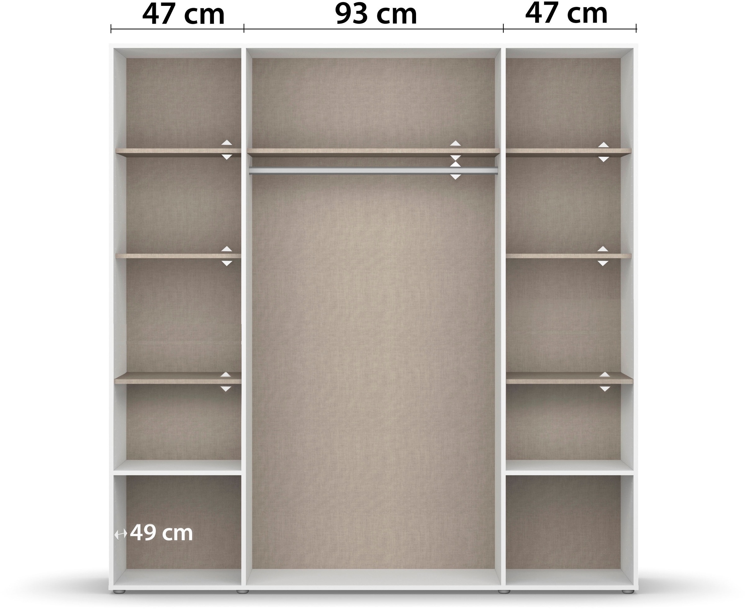 rauch Drehtürenschrank »Kleiderschrank Schrank Garderobe Wäscheschrank NAGATA mit Spiegel«, (in 3 verschiedenen Ausstattungen BASIC/CLASSIC/PREMIUM), und Schubladen sowie Stangengriffen TOPSELLER MADE IN GERMANY