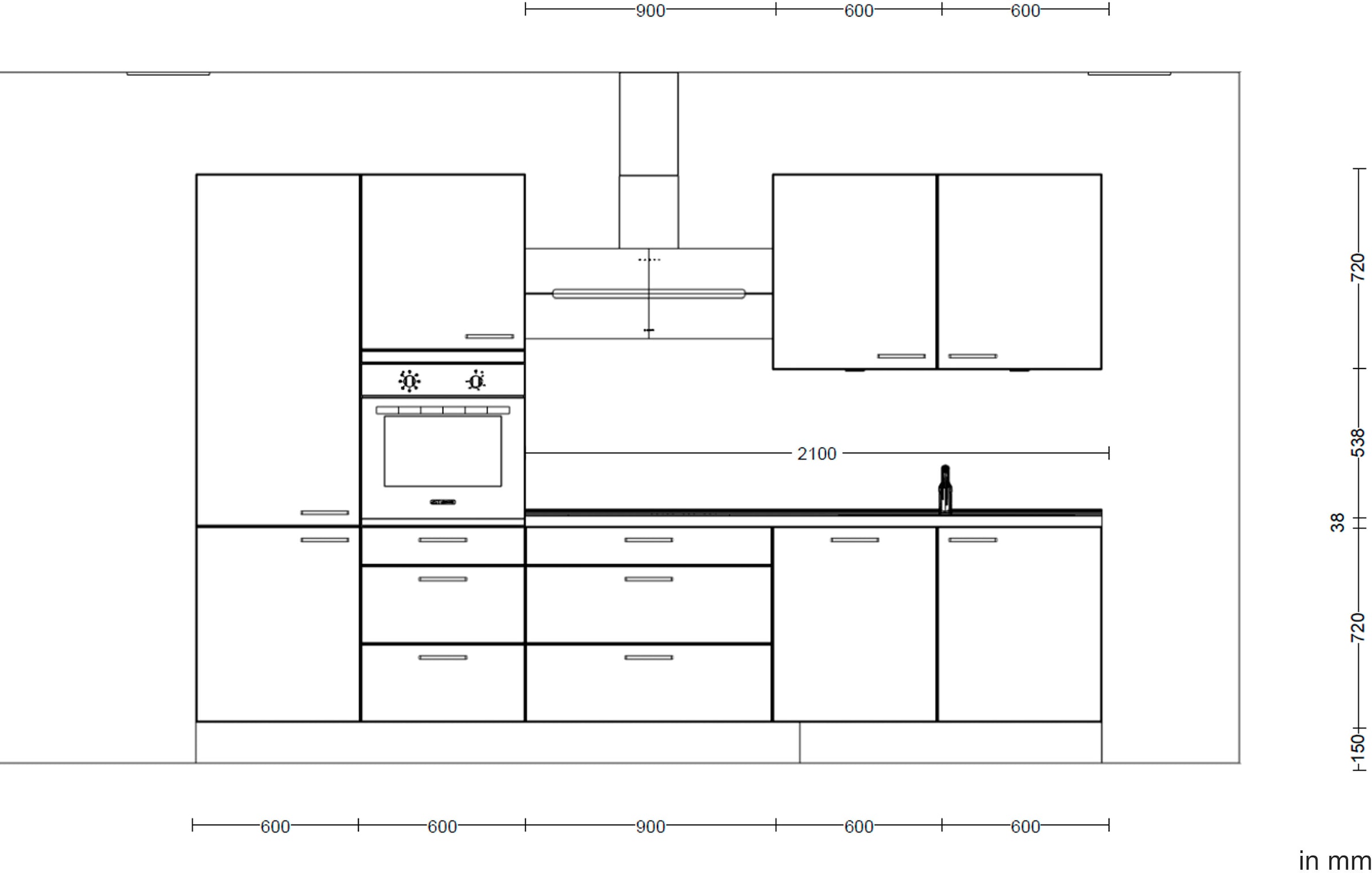 nobilia® Küchenzeile »"Flash II"« vormontiert,  Ausrichtung wählbar, Breite 330 cm, wahlw. mit E-Geräten