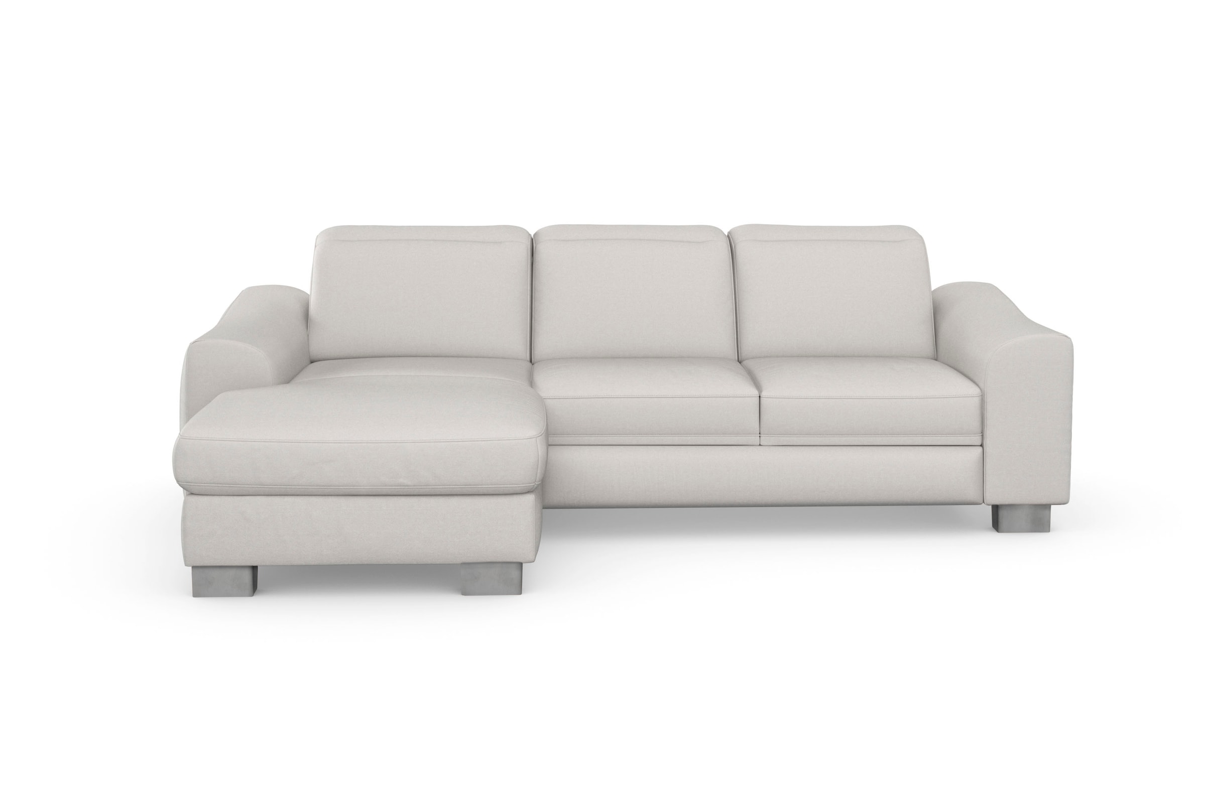 sit&more Ecksofa »Dundee L-Form«, mit Federkern und Edelstahlfüßen, wahlweise mit Kopfteilverstellung