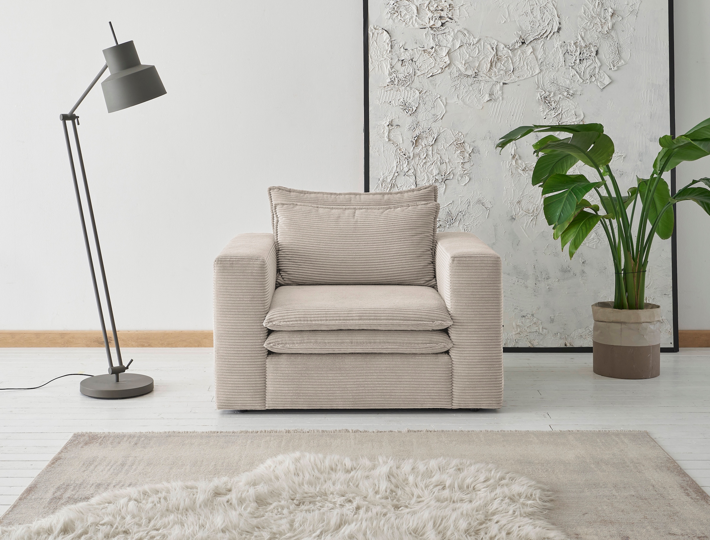 Home affaire Sessel »PIAGGE« Hochwertiger Cord- passend zur Serie PIAGGE günstig online kaufen