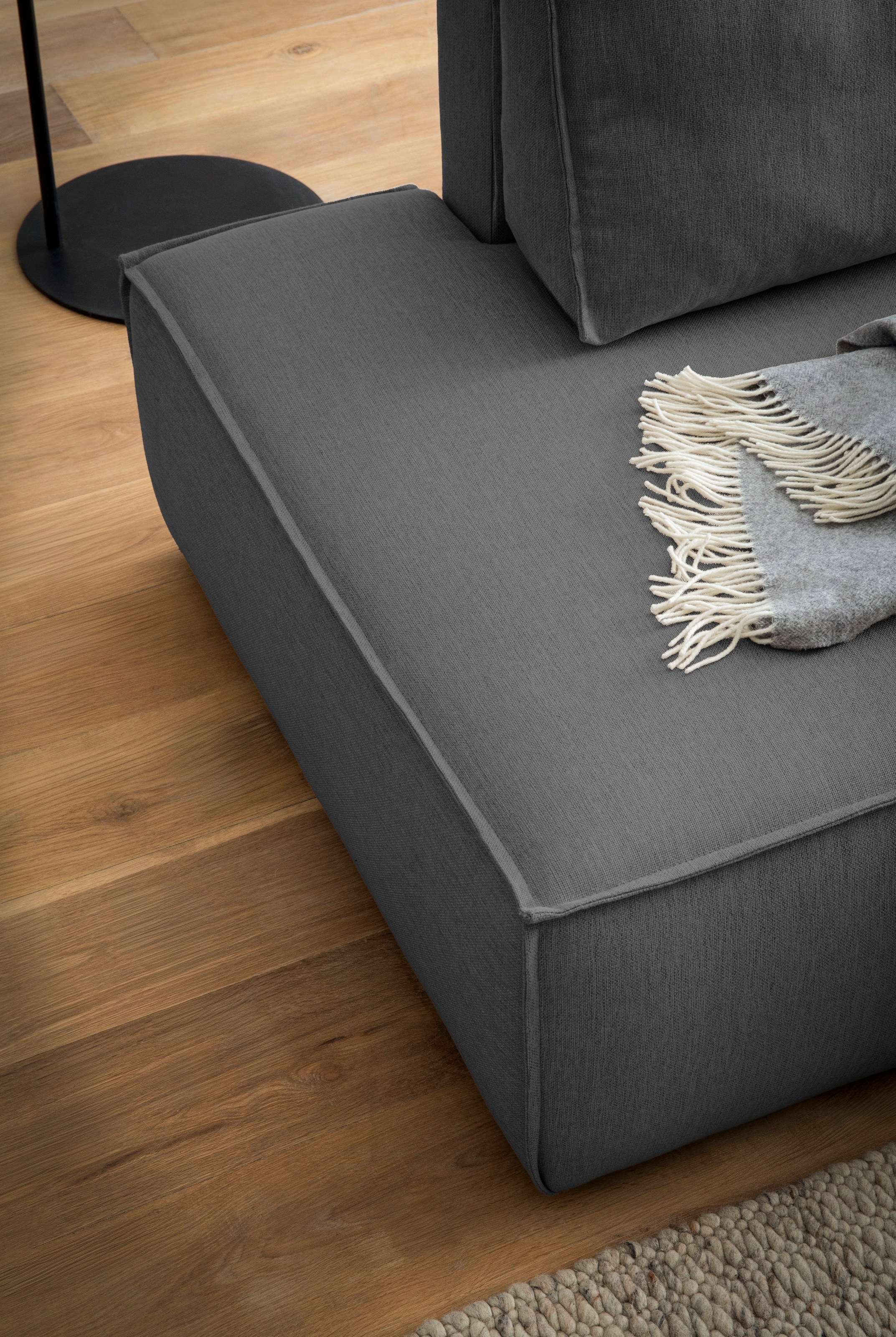 Home affaire Ecksofa »SHERWOOD, Schlafsofa in L-Form offen (275cm), Cord, Leinenoptik«, Schlaffunktion und Bettkasten, Kedernaht, hoher Sitz- & Liegekomfort
