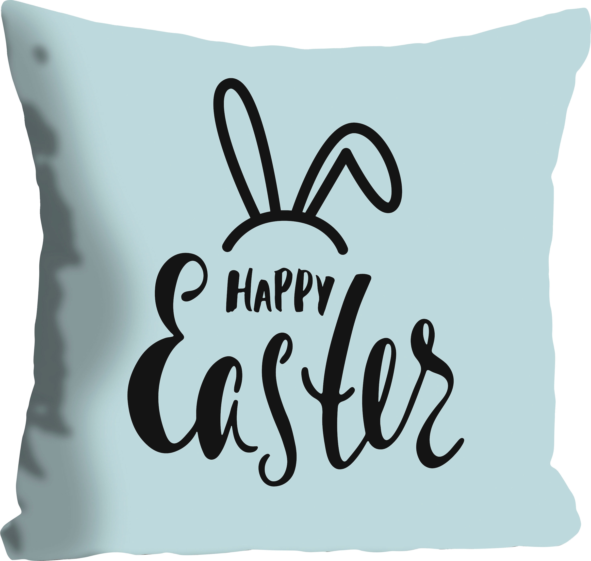 queence Dekokissen »Happy Easter mint«, mit einem österlichen Schriftzug, Kissenhülle ohne Füllung, 1 Stück