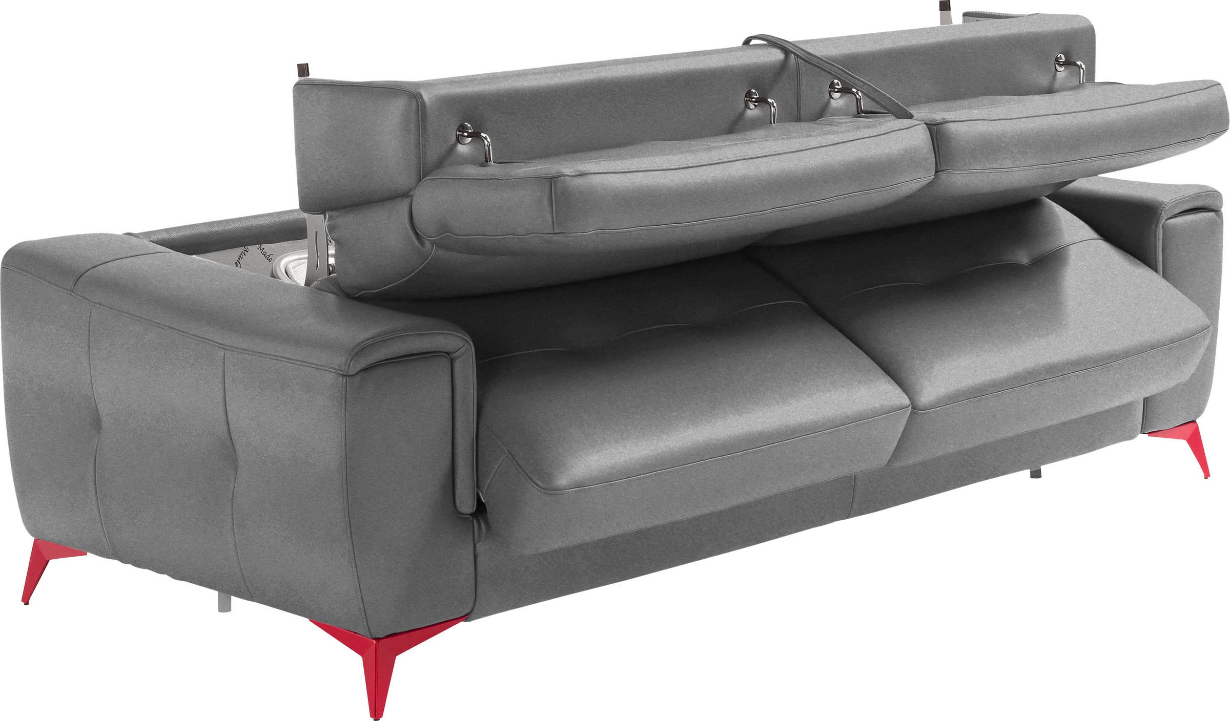Egoitaliano Schlafsofa »Francine, Designsofa, Loungesofa mit Dauerschlaffunktion, Bettfunktion«, hochwertiger Metallbettrahmen & Matratze, Kopfteil manuell verstellbar