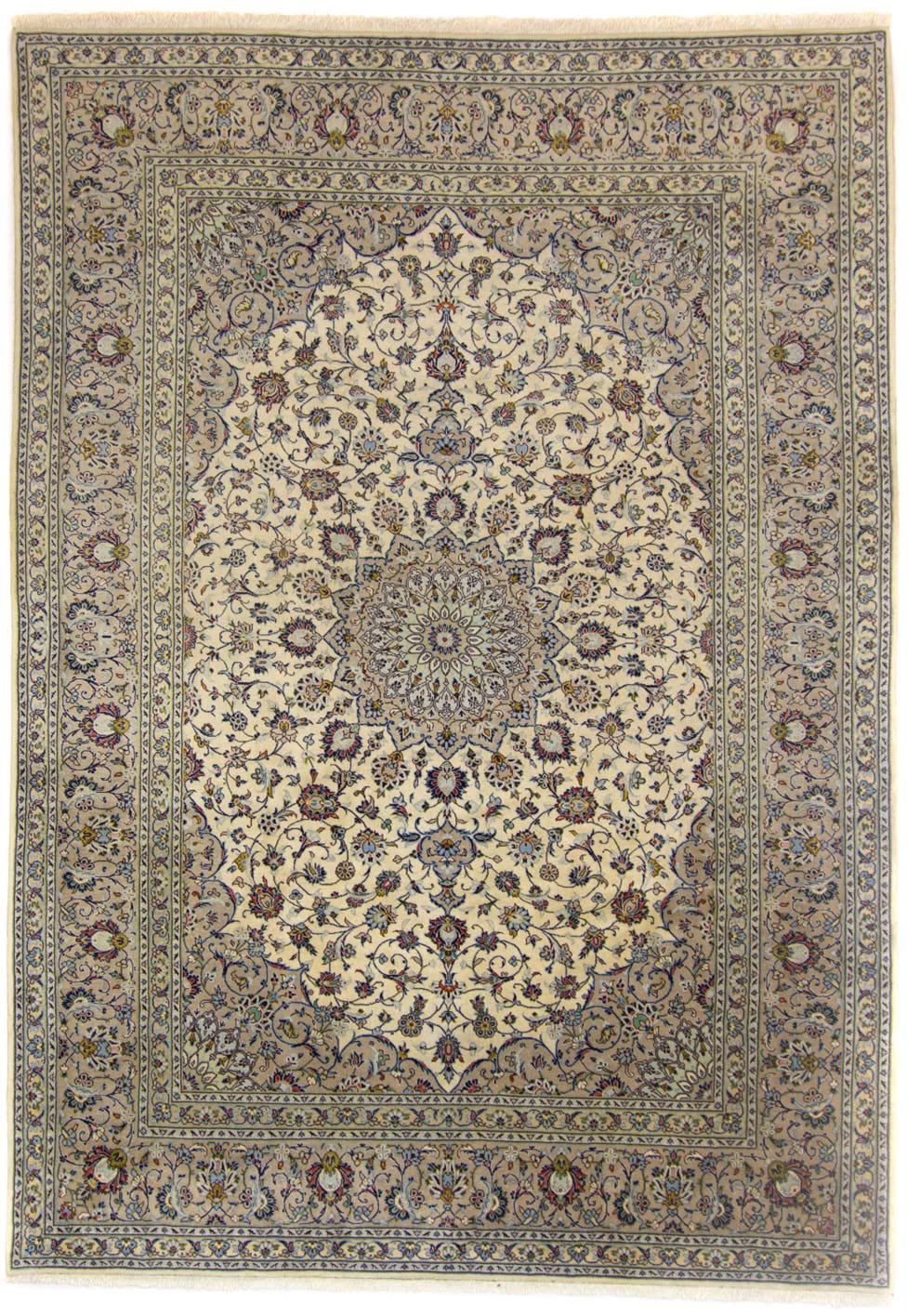 morgenland Wollteppich »Keshan Medaillon Beige chiaro 350 x 250 cm«, rechte günstig online kaufen