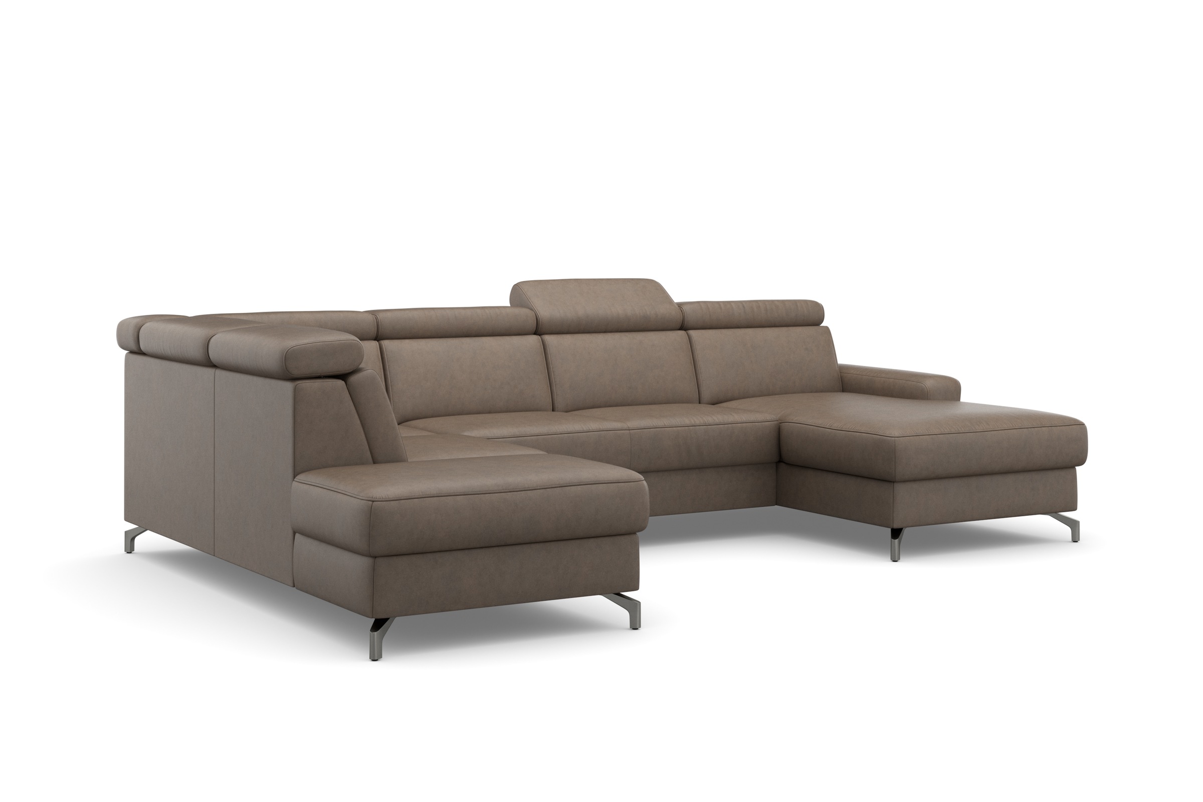 sit&more Wohnlandschaft »Scarlett U-Form«, inklusive Kopfteilverstellung, wahlweise mit Bettfunktion, Bettkasten