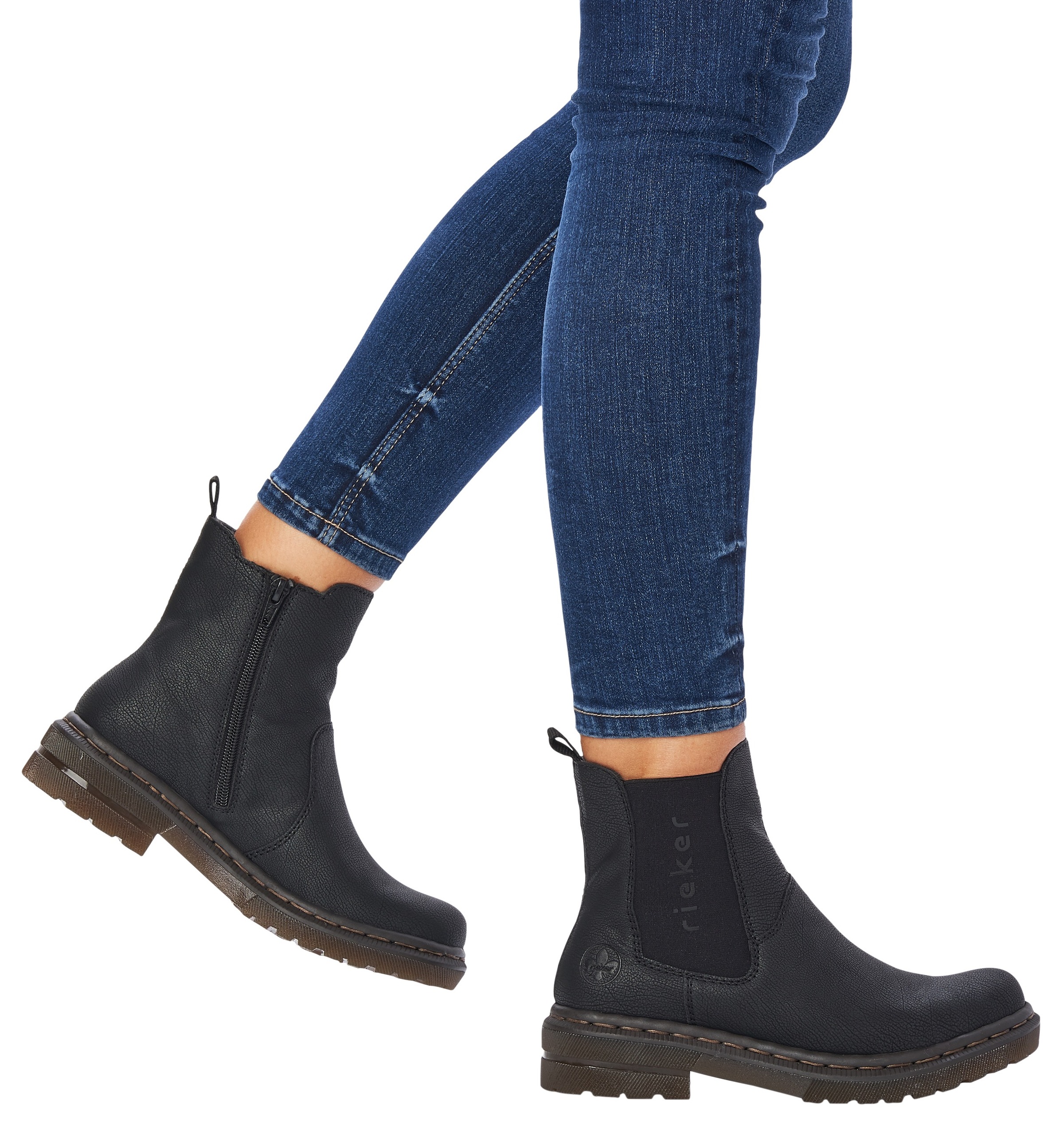 Rieker Chelseaboots, mit Logoschriftzug am Stretcheinsatz