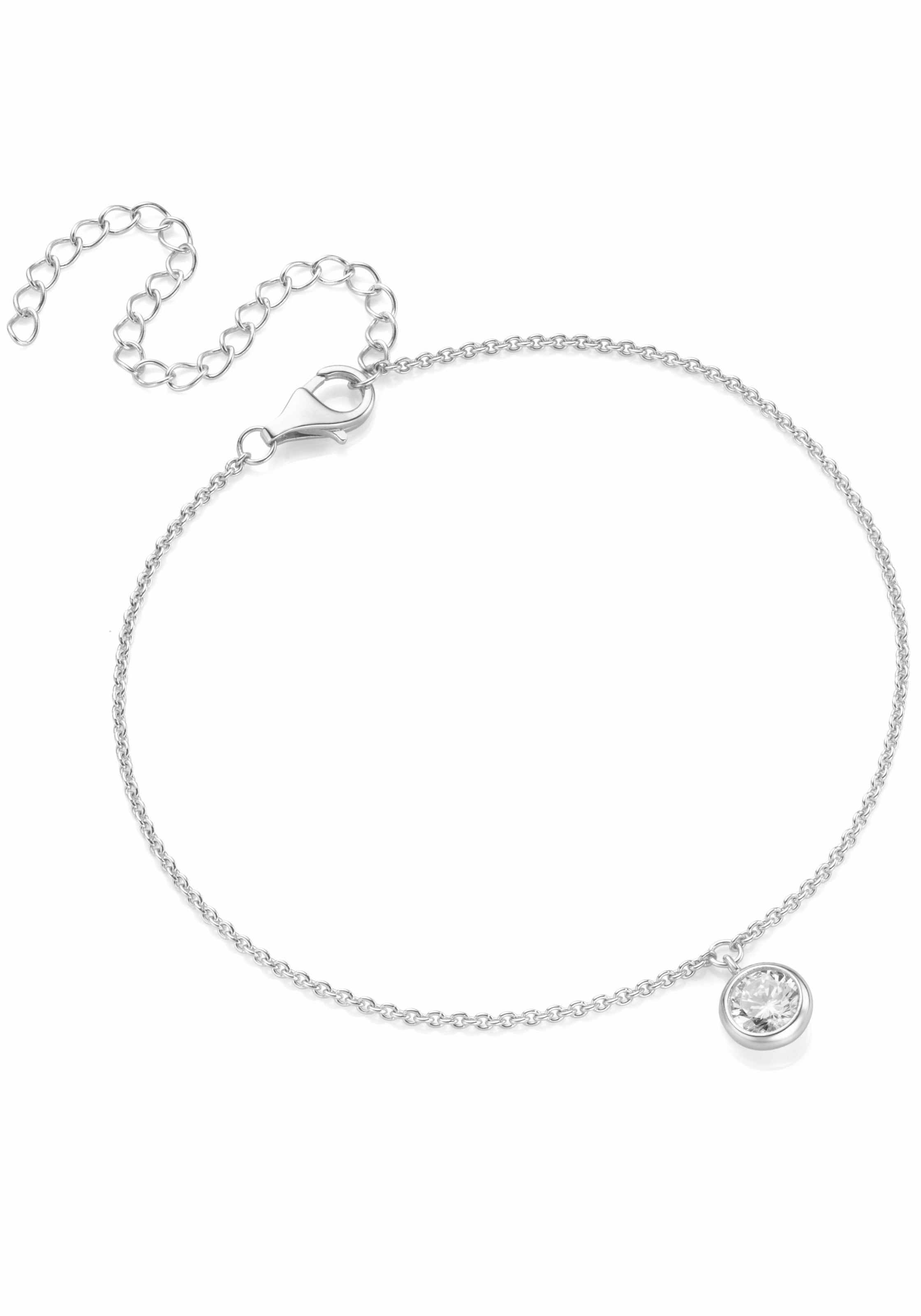 Firetti Fußkette »Schmuck Geschenk Silber 925 Körperschmuck Ankerkette«, mit Zirkonia (synth.)