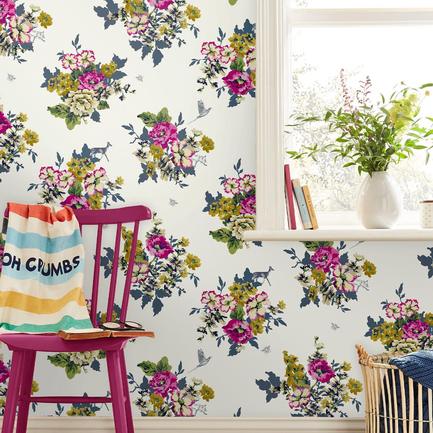 Joules Vliestapete »Joules Floral Crème« floral glatt floral