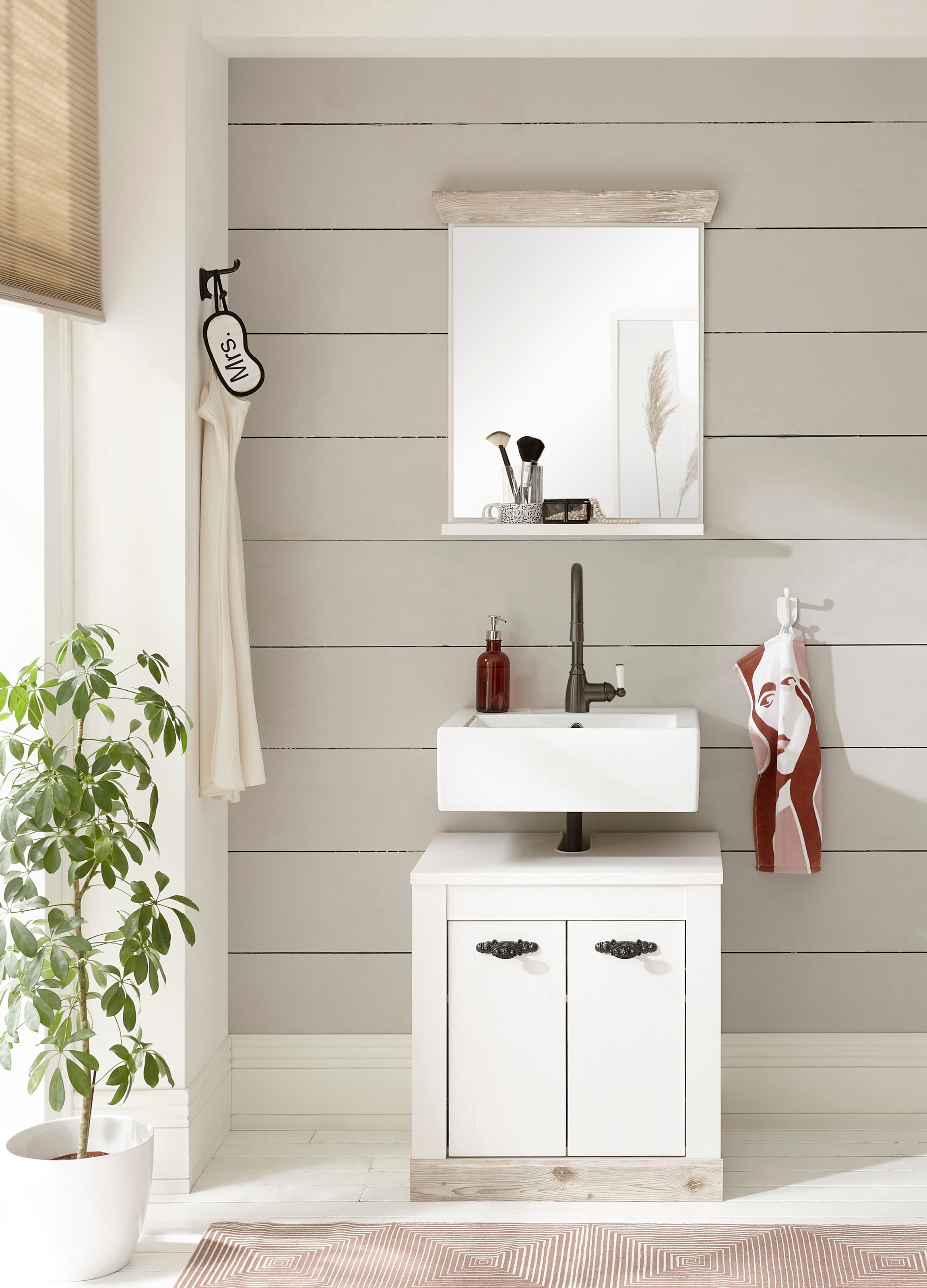 Home affaire Badmöbel-Set »Florenz, Bad im Landhausstil, 2-teiliges Badezim günstig online kaufen