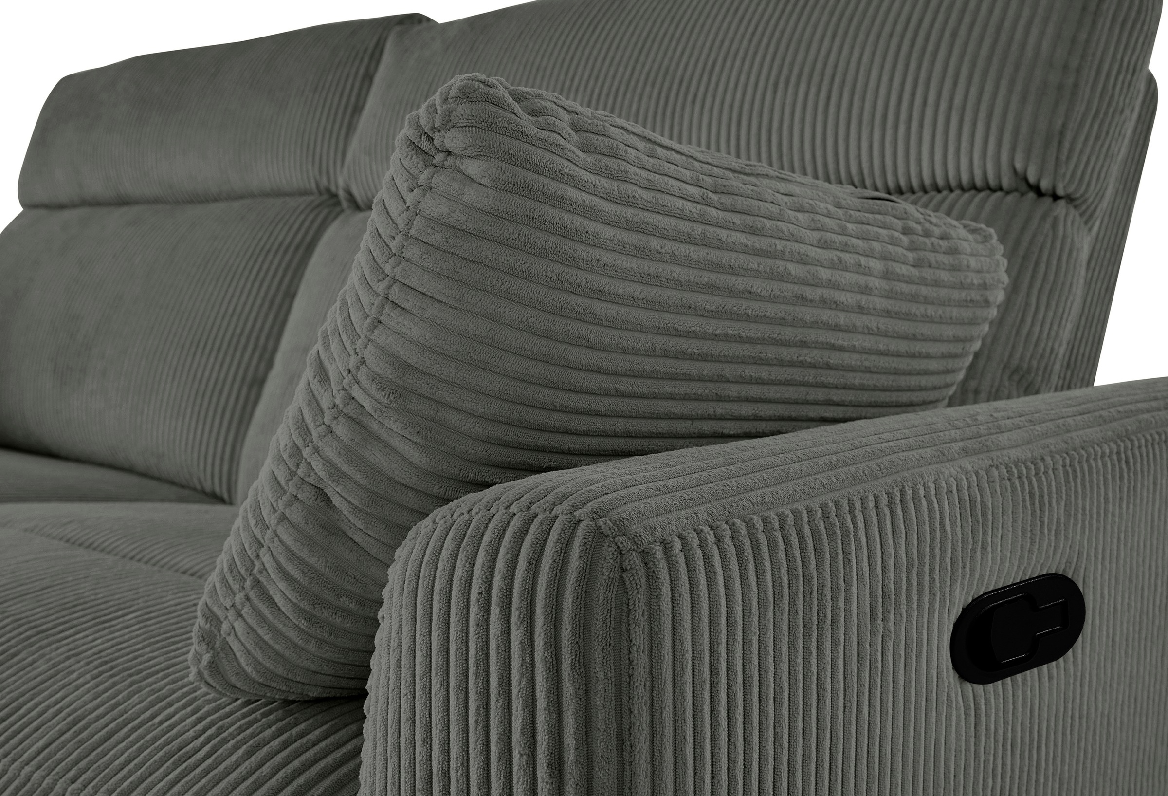 INOSIGN Ecksofa »JENNA, L-Form, 209cm, manuelle u. elektrische Funktion, mit USB A/C,«, Liegefunktion 105°-150°, Federkern, Cord