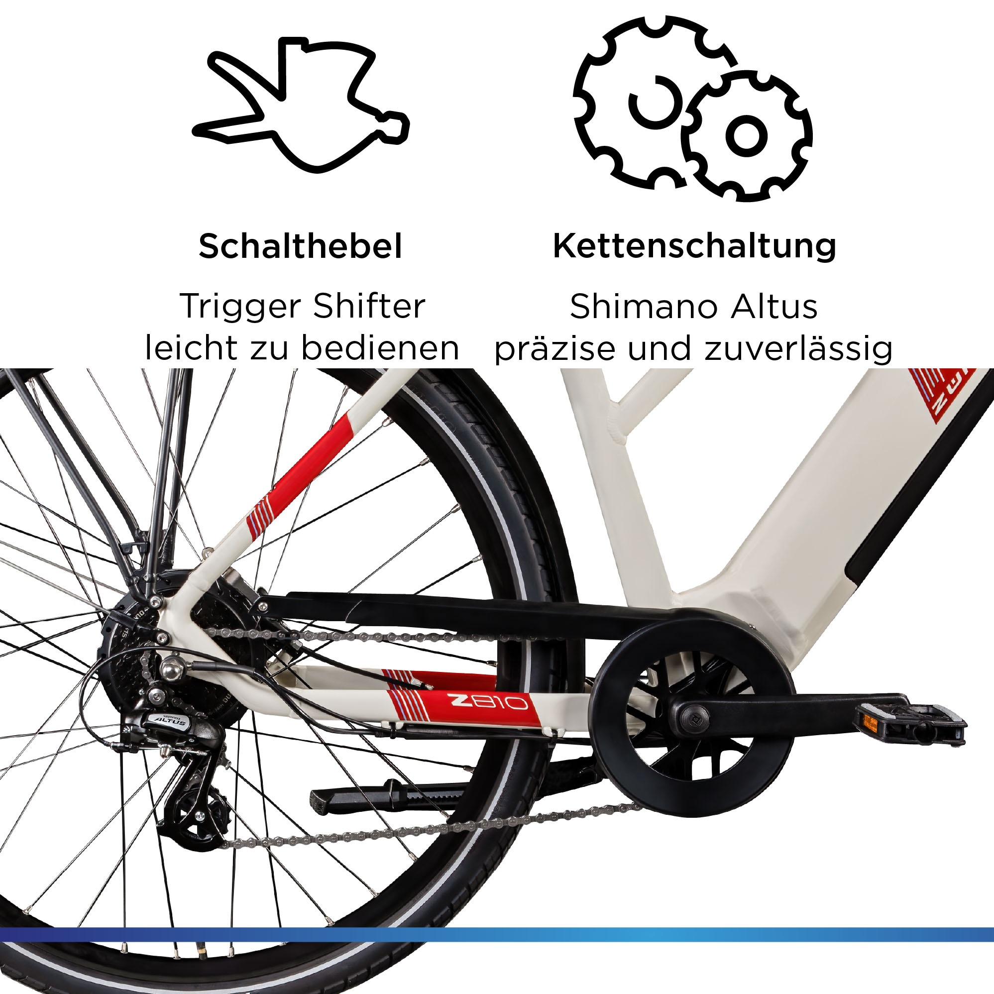 Zündapp E-Bike »Z810«, 8 Gang, Shimano, Altus RD-M310, Heckmotor 250 W