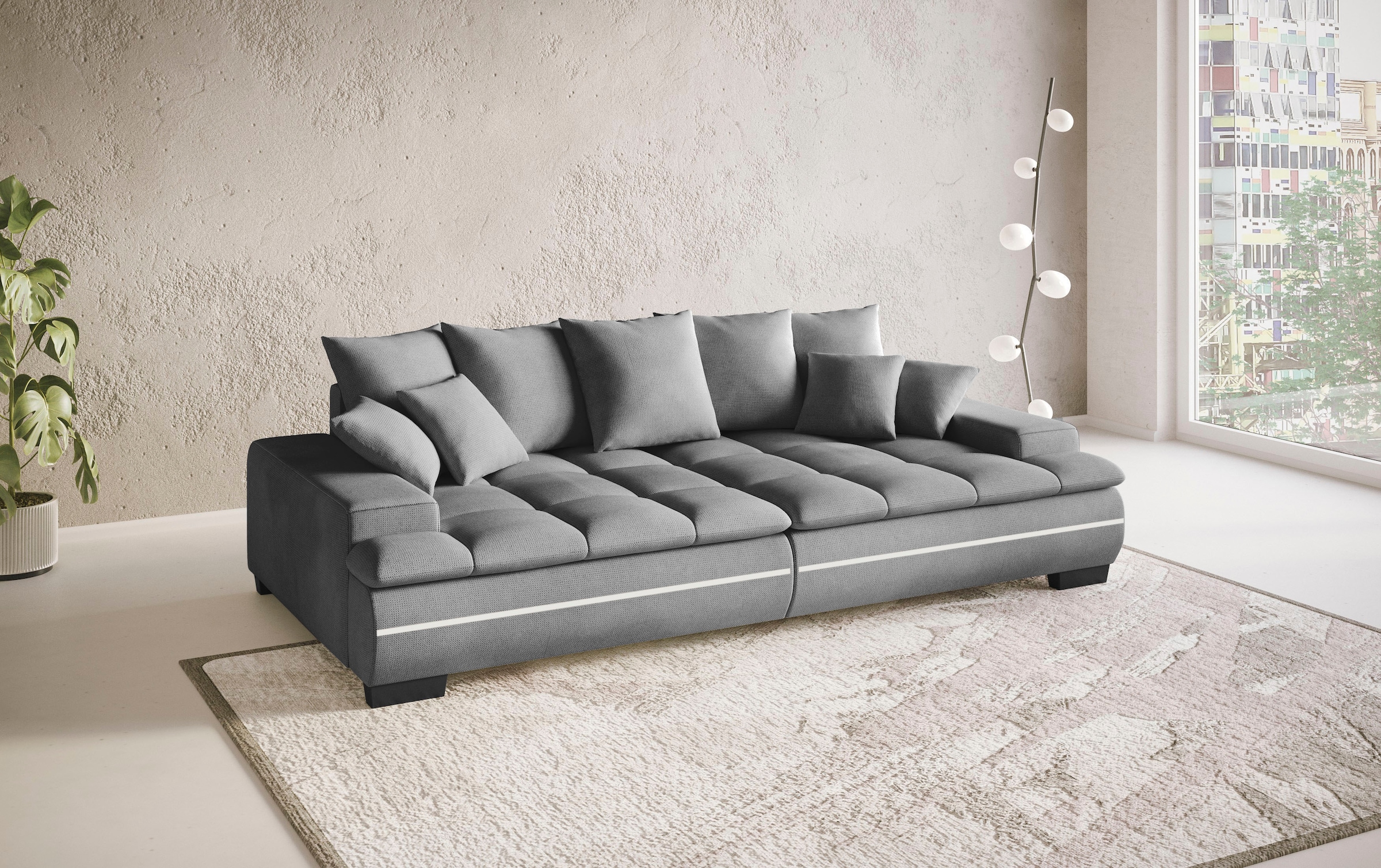 Mr. Couch Big-Sofa »Haiti II«, RGB-LED Beleuchtung, Kaltschaumpolsterung, bis 140 kg belastbar