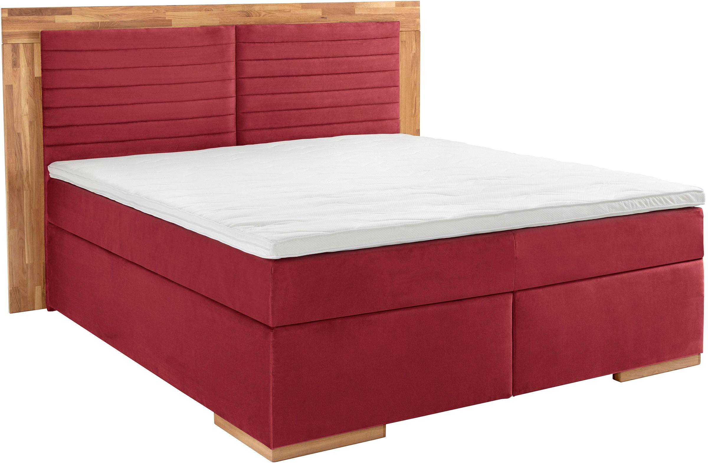 PLACES OF STYLE Boxspringbett "Cup" mit LED-Beleuchtung, Massivholzrahmen u günstig online kaufen