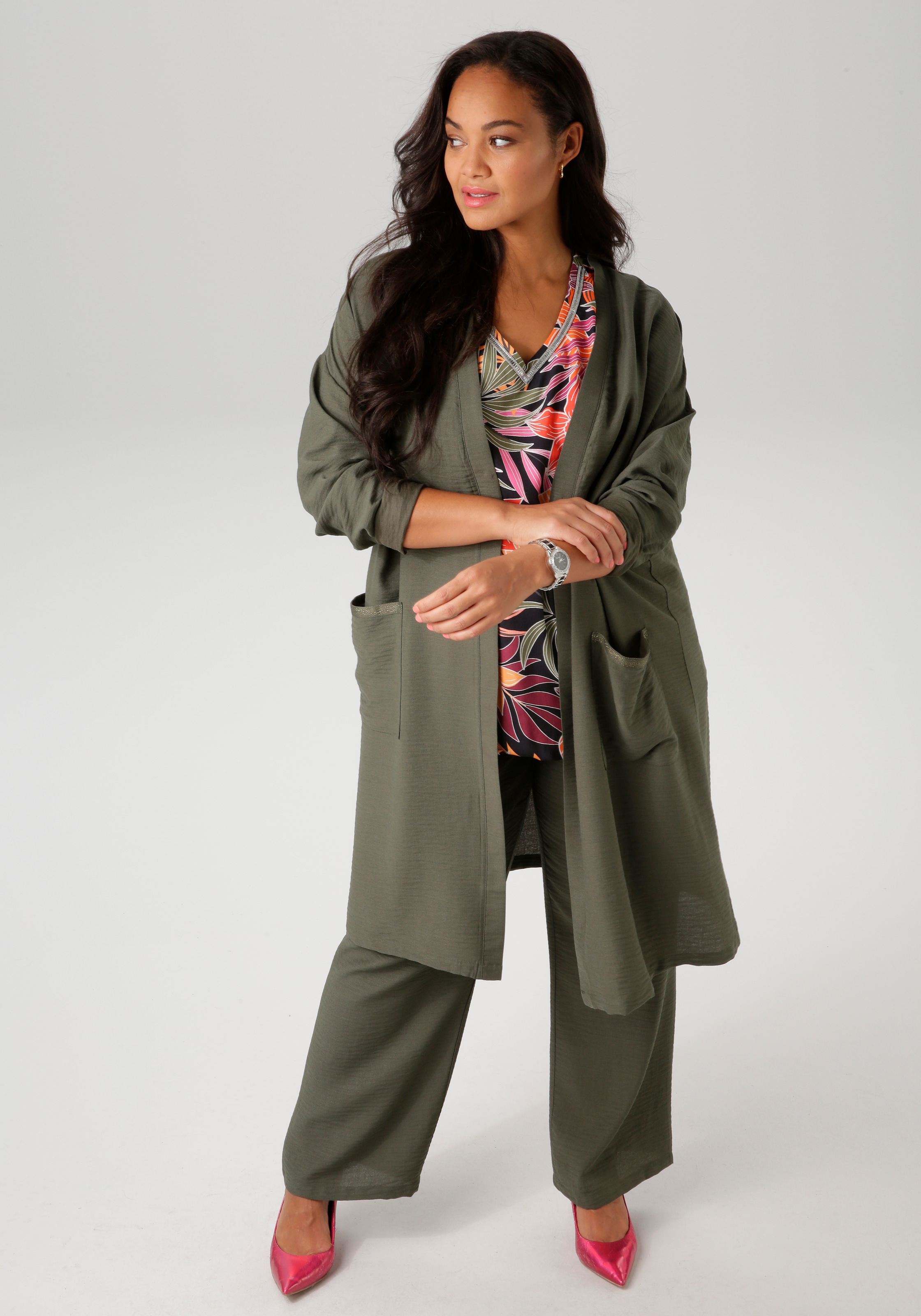 Aniston PLUS Langjacke aus strukturierter Ware