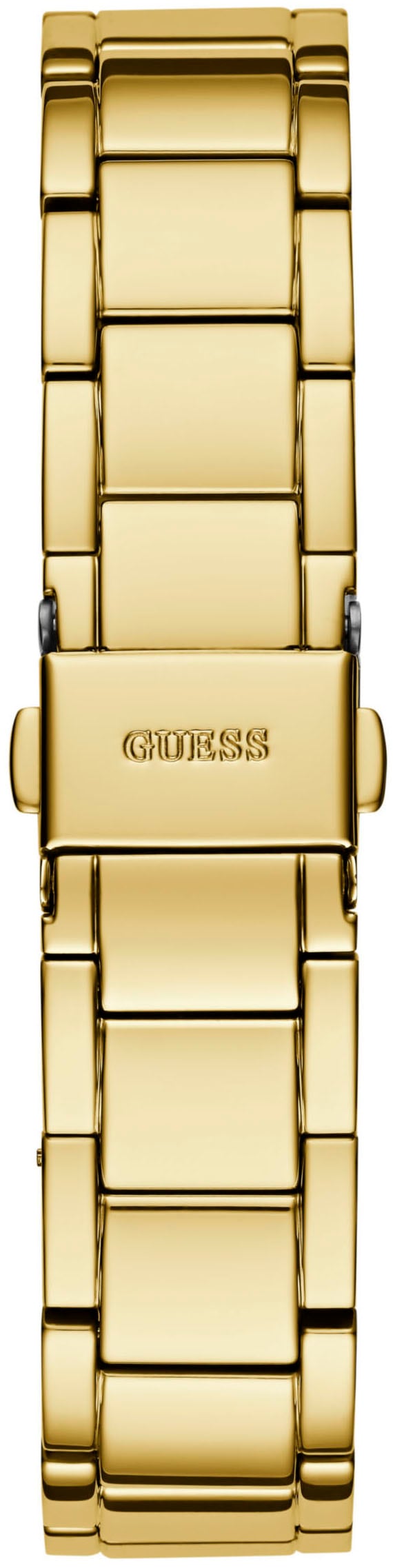 Guess Quarzuhr »SHOOTING STAR«, Armbanduhr, Damenuhr, Kristallsteine, Mineralglas, Edelstahlarmband