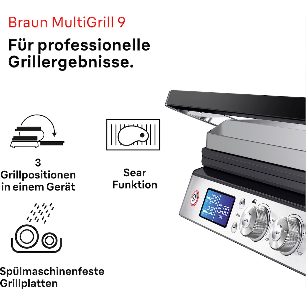 Braun Kontaktgrill »Multigrill 9 CG 9043 silber«, 2000 W