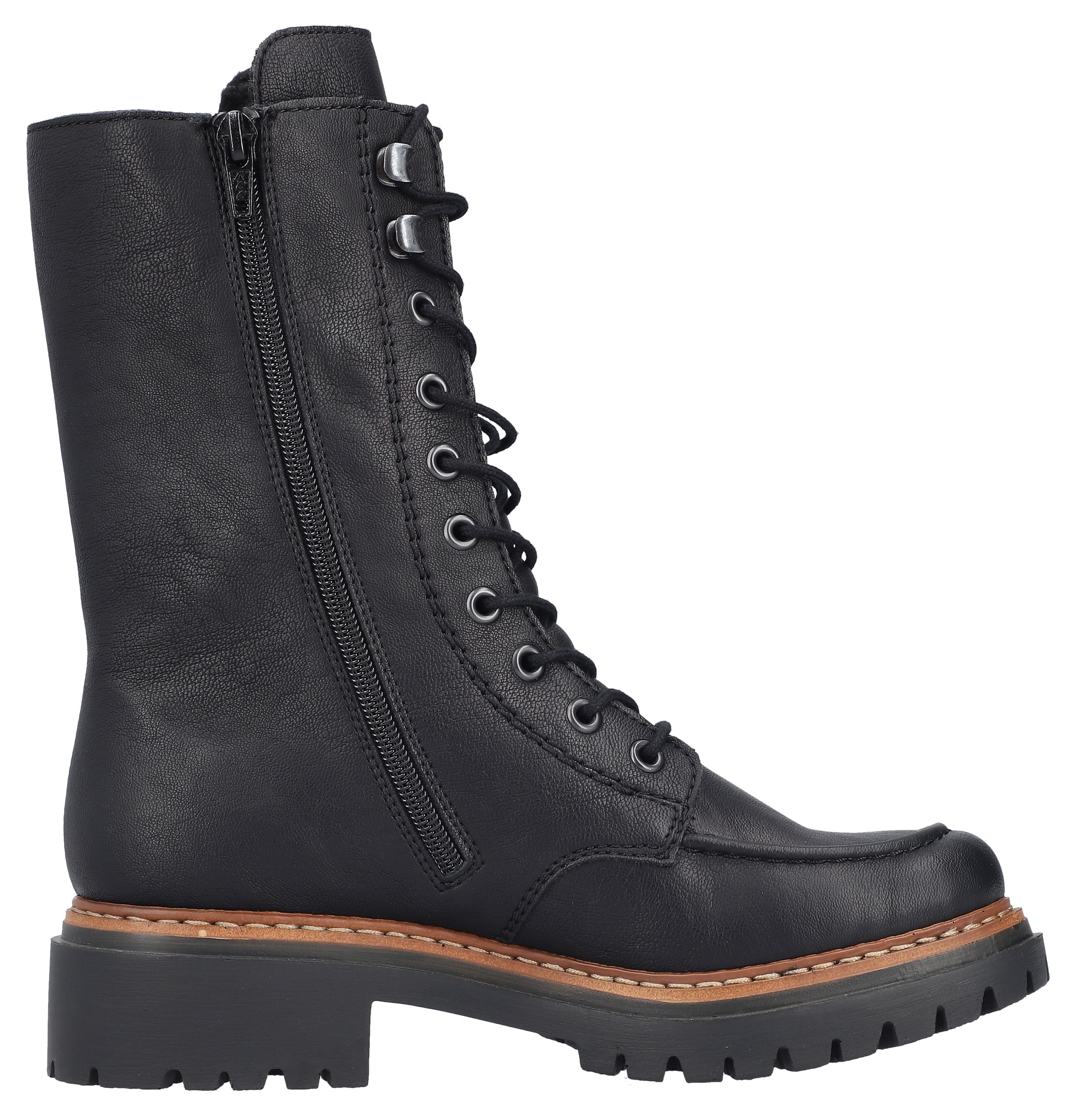 Rieker Winterstiefelette, Blockabsatz, Schnürstiefelette, Schnürboots mit Warmfiutter