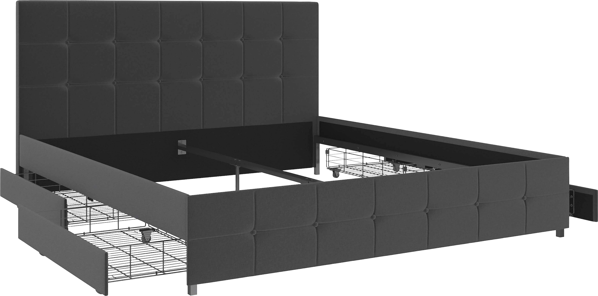 Timbers Stauraumbett »Hardwick«, (1 tlg.), mit Knopfheftung, 4 Schubkästen, Liegefläche 140x200 oder 180x200 cm