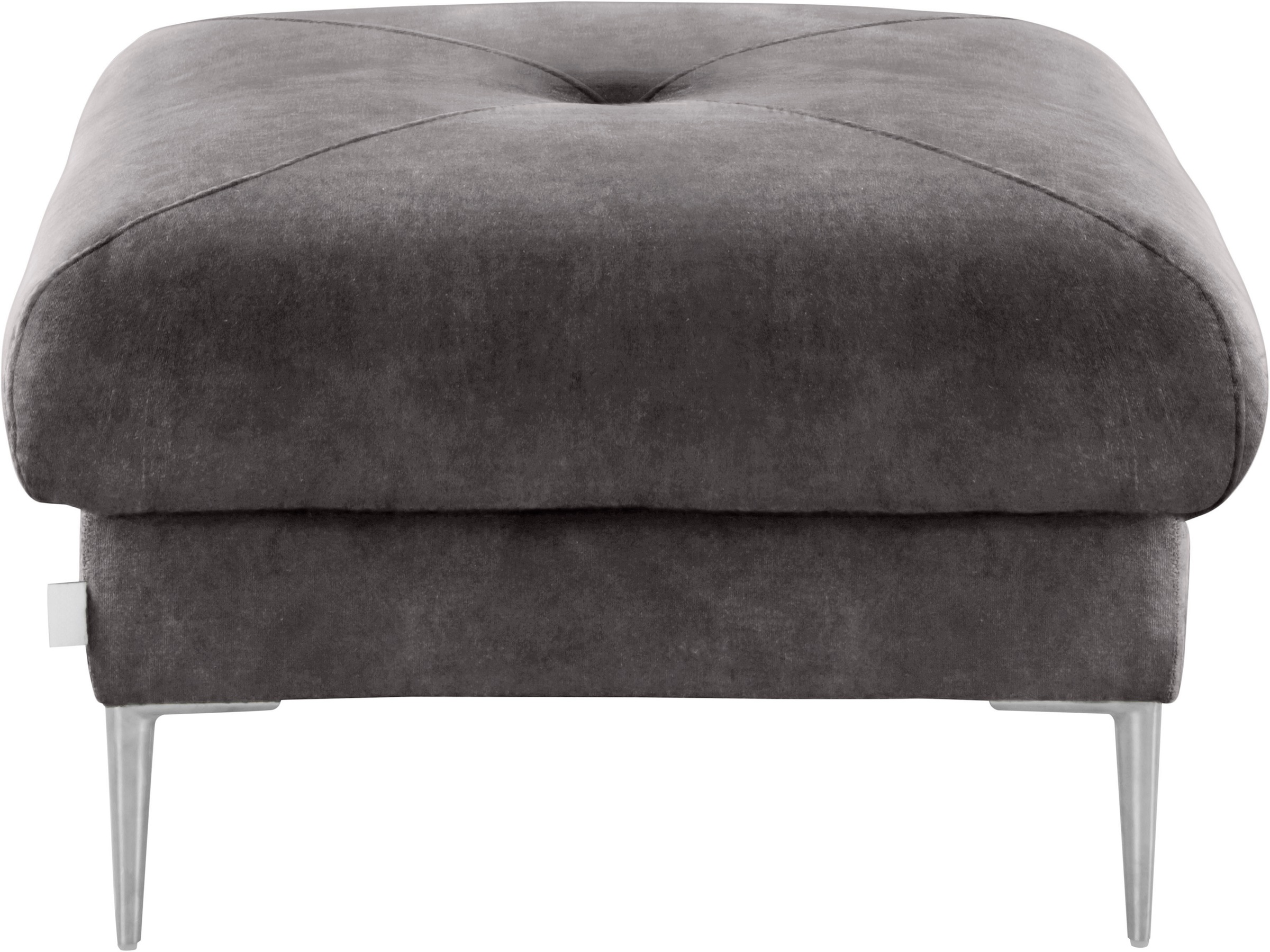 TRENDMANUFAKTUR Hocker »Chilltime, elegant und bequem durch Komfortsitzhöhe 46cm, hoher Fuß«, mit eleganter Kreuznaht auf der Sitzfläche