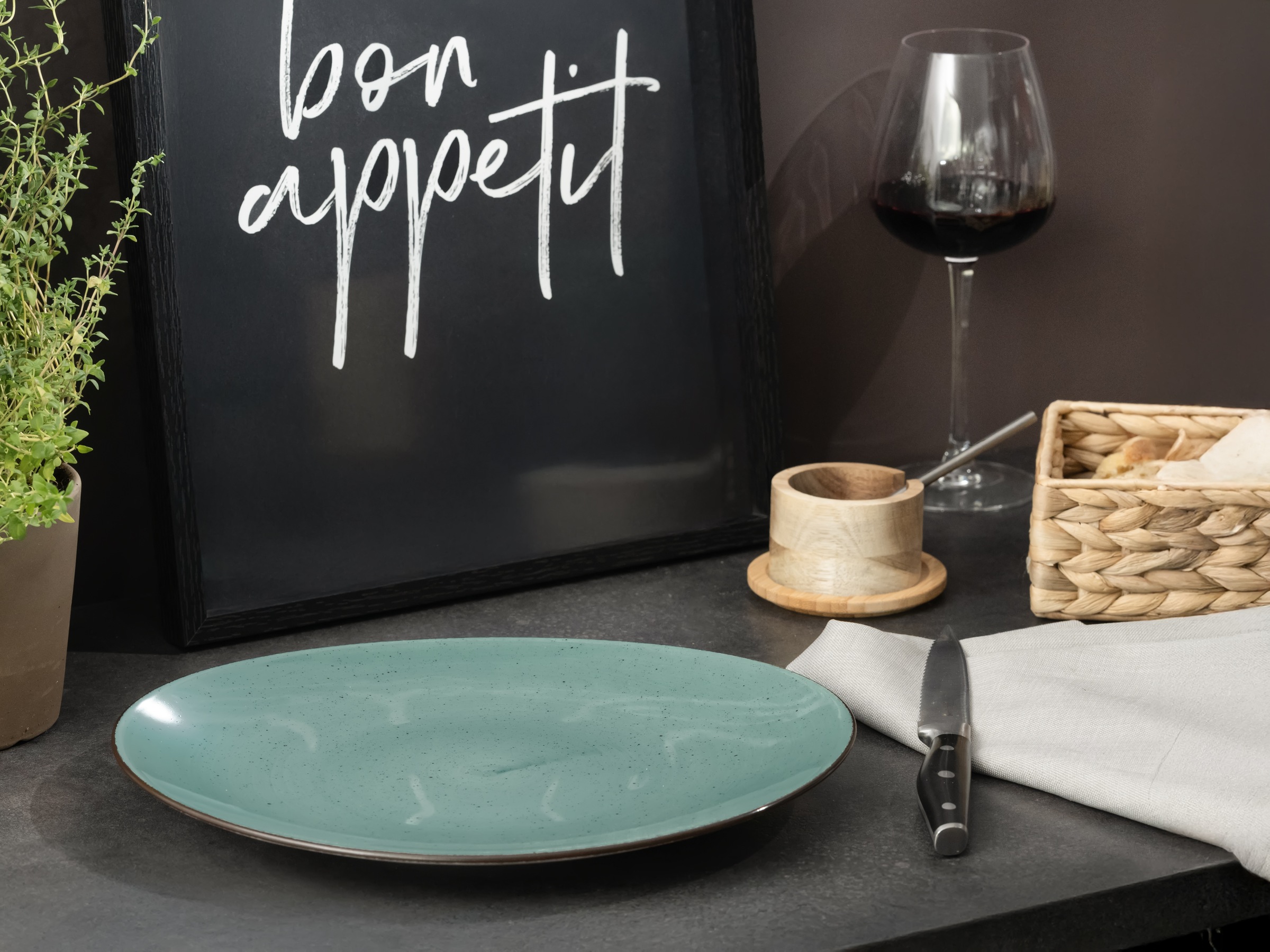 CreaTable Steakteller »Vintage Nature, Teller-Set, 4-tlg.« Naturverbundenes Design, Vielseitig einsetzbar