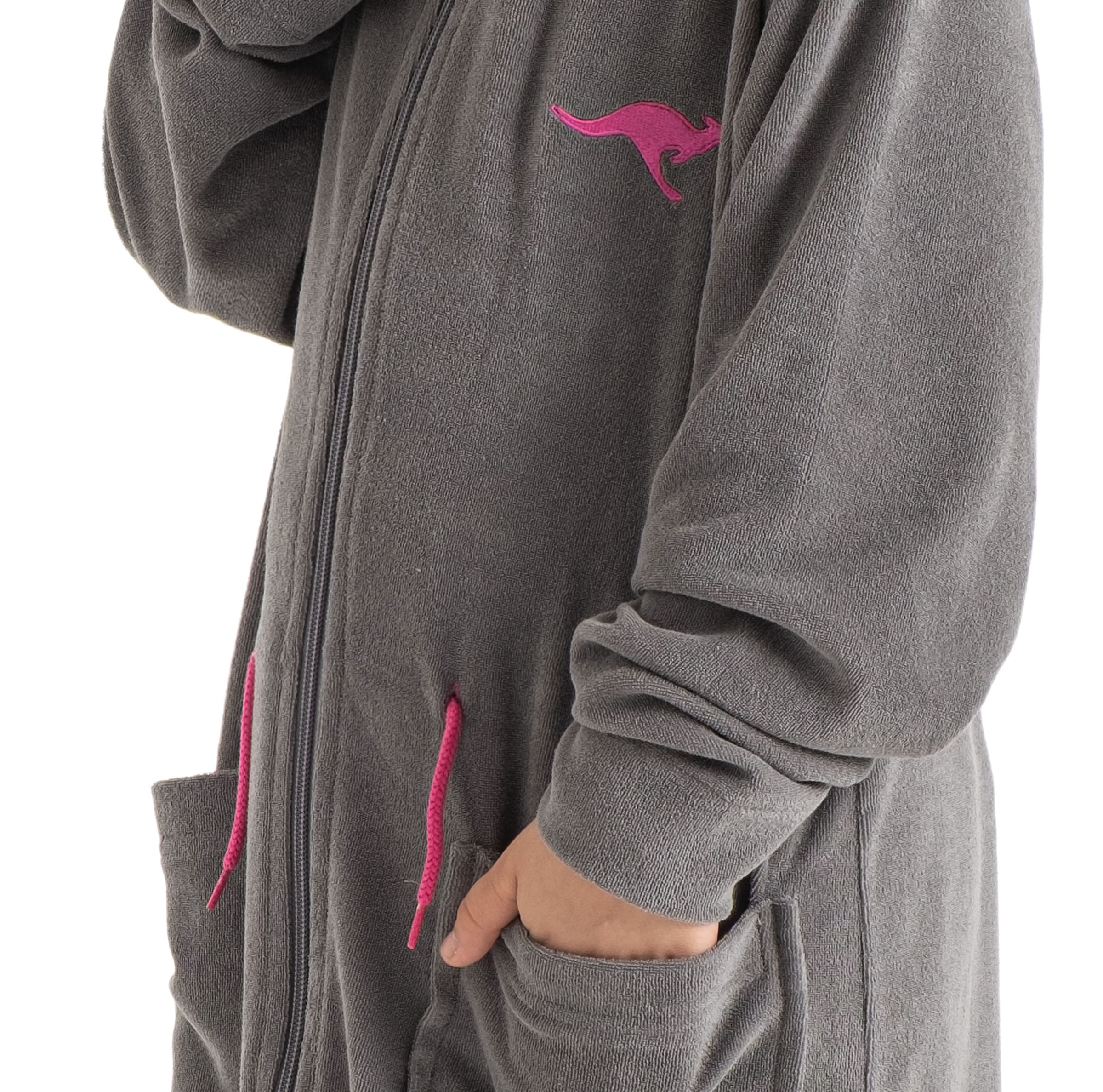 KangaROOS Kinderbademantel »Kira, Ideal für Zuhause, Schwimmbad oder im Urlaub«, (1 St.), modernen, sportliches Design, leuchtenden Akzenten