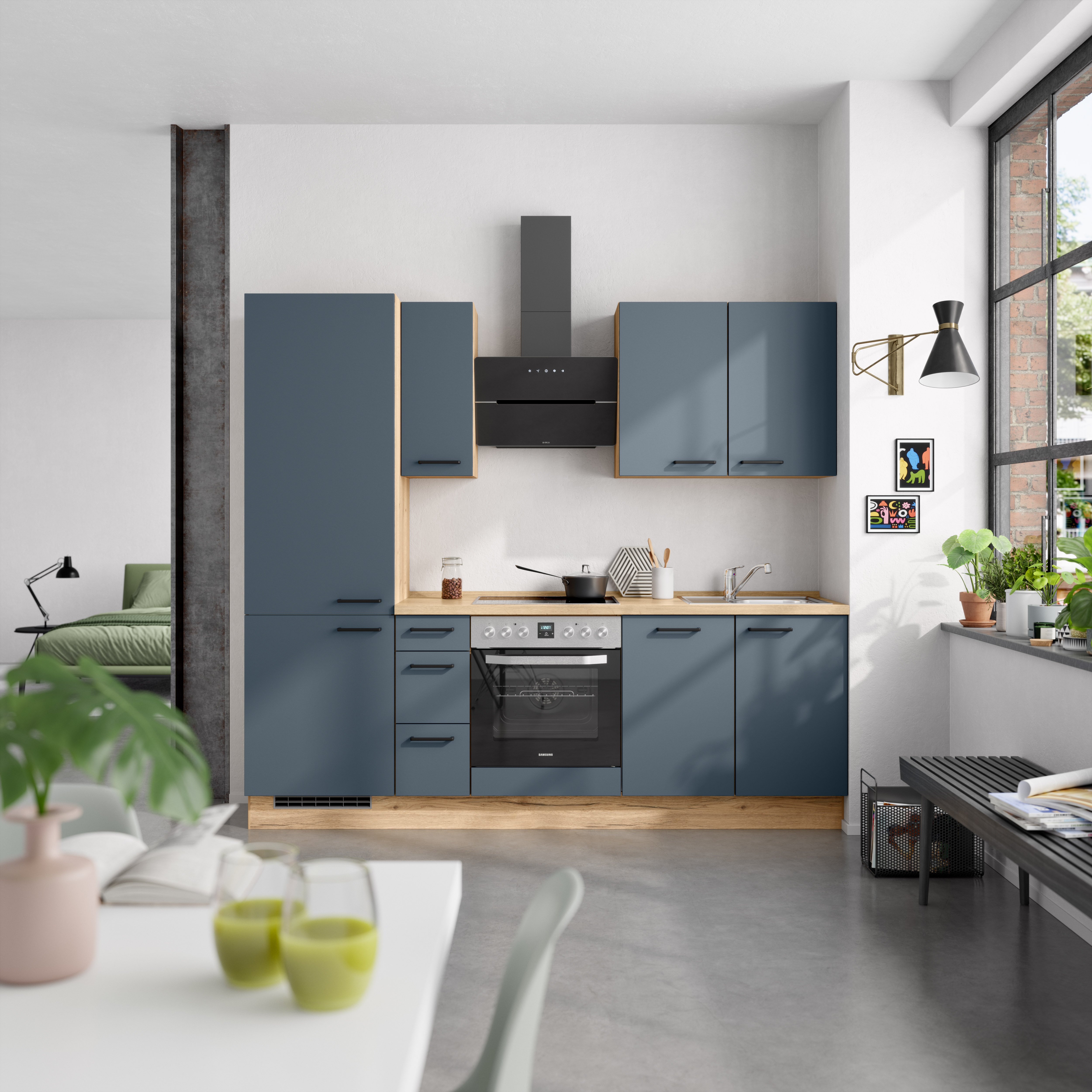 nobilia® Küchenzeile »"Easytouch II"« vormontiert, Ausrichtung wählbar, Bre günstig online kaufen