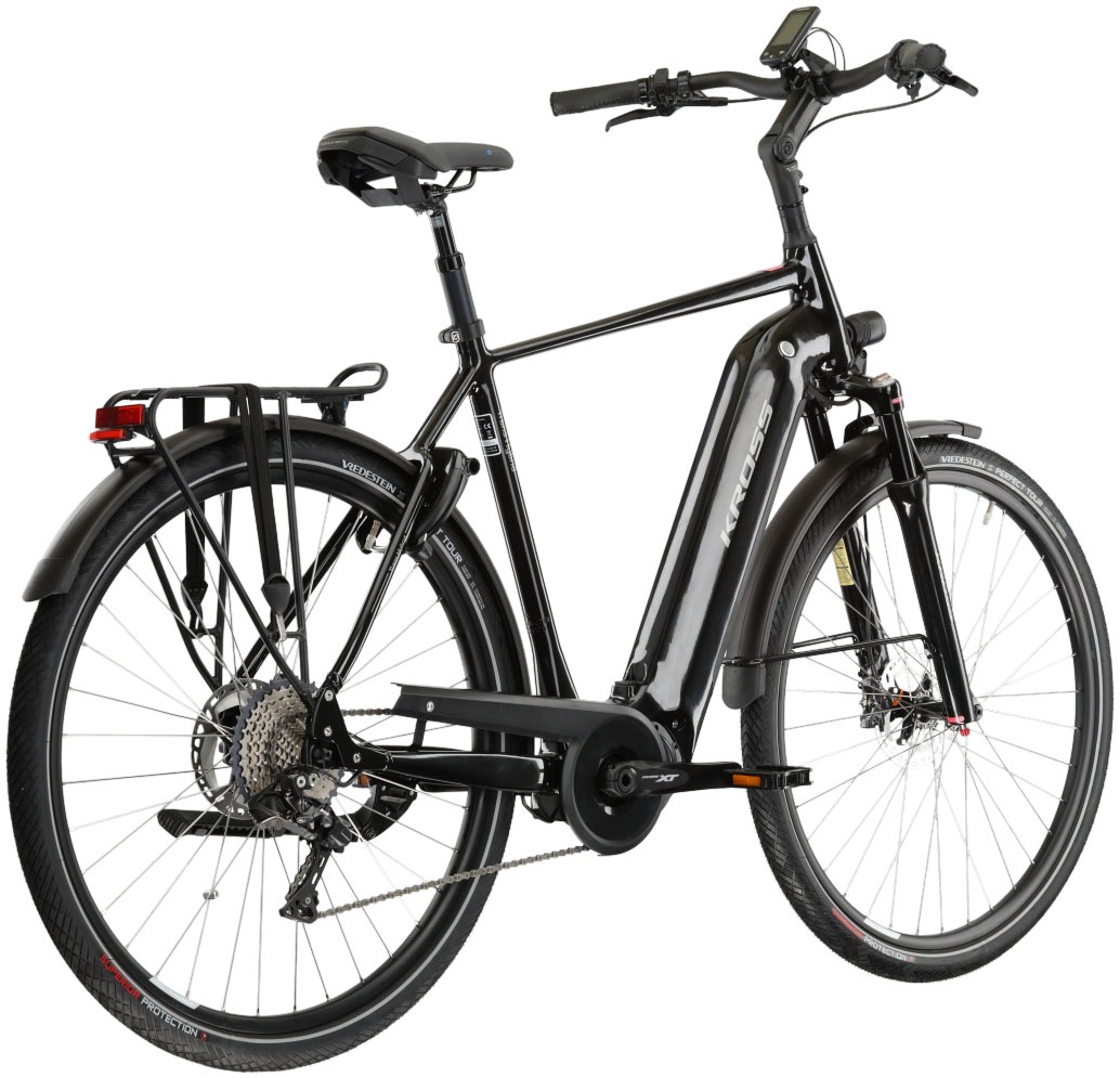 Kross E-Bike »E-Trekkingrad Trans Hybrid Prestige 630 28 Zoll schwarz«, 11 Gang, Shimano, DEORE XT DI2 M8050, Mittelmotor 250 W, Pedelec, Elektrofahrrad für Herren