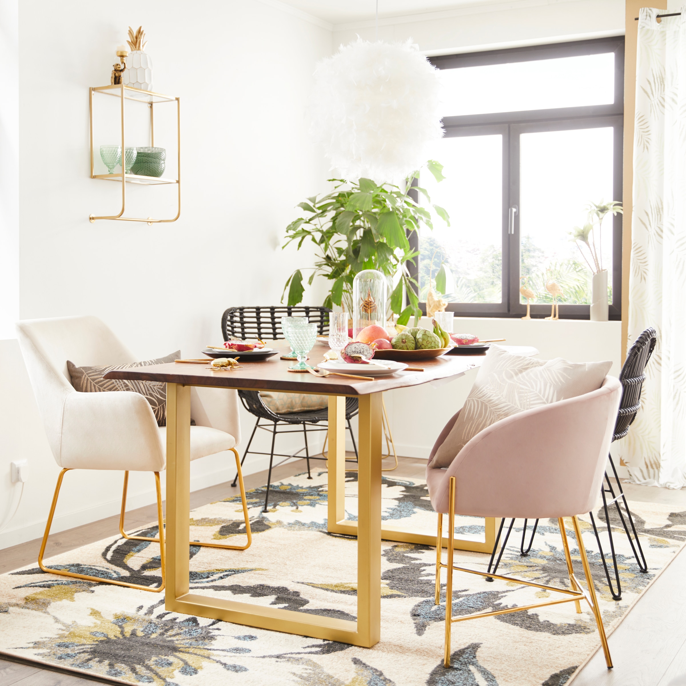 SIT Esstisch »Tops&Tables«, mit elegantem goldfarbenem Gestell