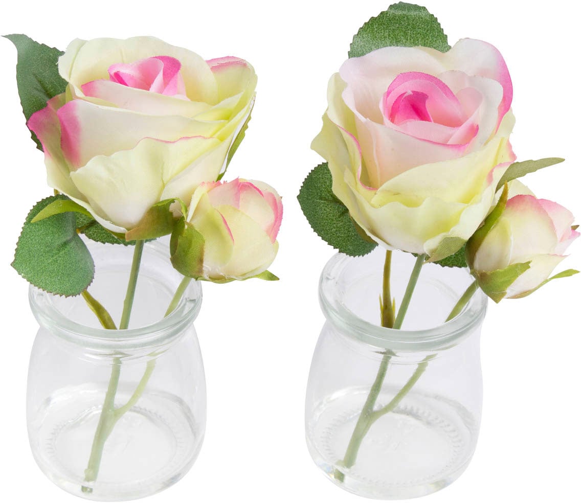 Botanic-Haus Kunstblume im »Rose bestellen St.) Glas«, auf (Set, 2 Raten