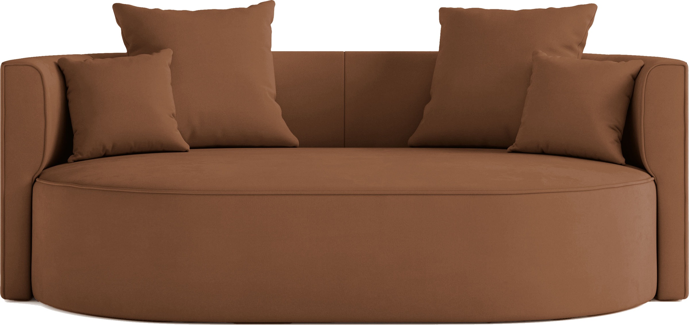 LeGer Home by Lena Gercke 2,5-Sitzer »ISALIE, rundes Loungesofa, mit Kissen, perfekt gepolstert«, moderne Stoffe, mit 4 Zierkissen, extra große Sitzfläche
