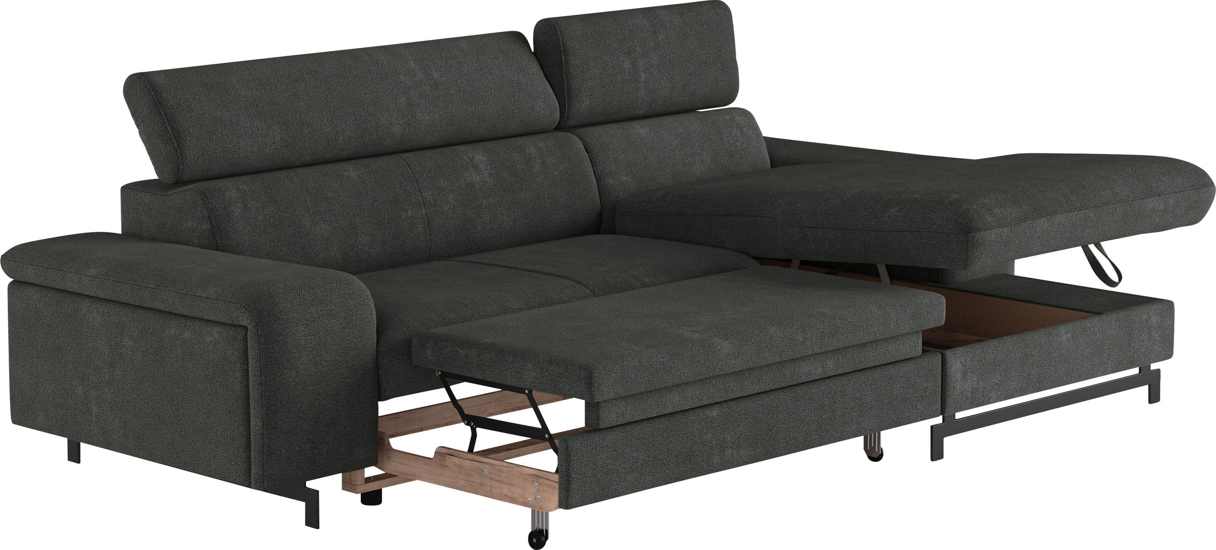 COTTA Ecksofa »Emma L-Form«, mit Kopfteilverstellung, wahlweise mit Bettfunktion & Bettkasten
