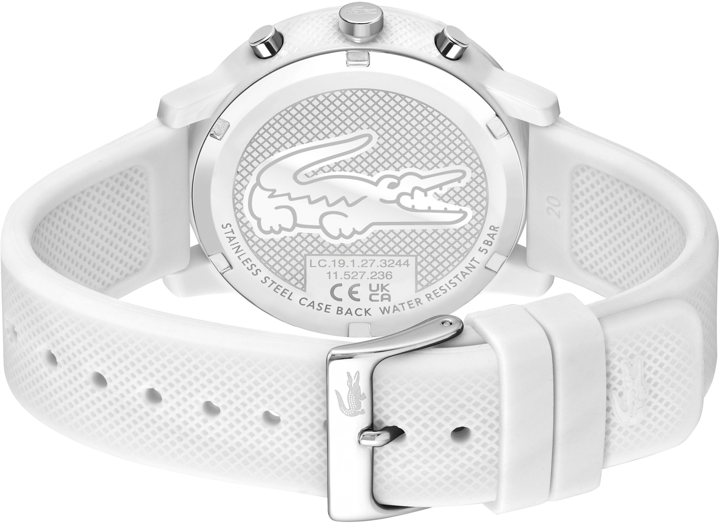 Lacoste Chronograph »LACOSTE.12.12 CHRONO«, Quarzuhr, Armbanduhr, Herrenuhr, Stoppfunktion, Silikonarmband