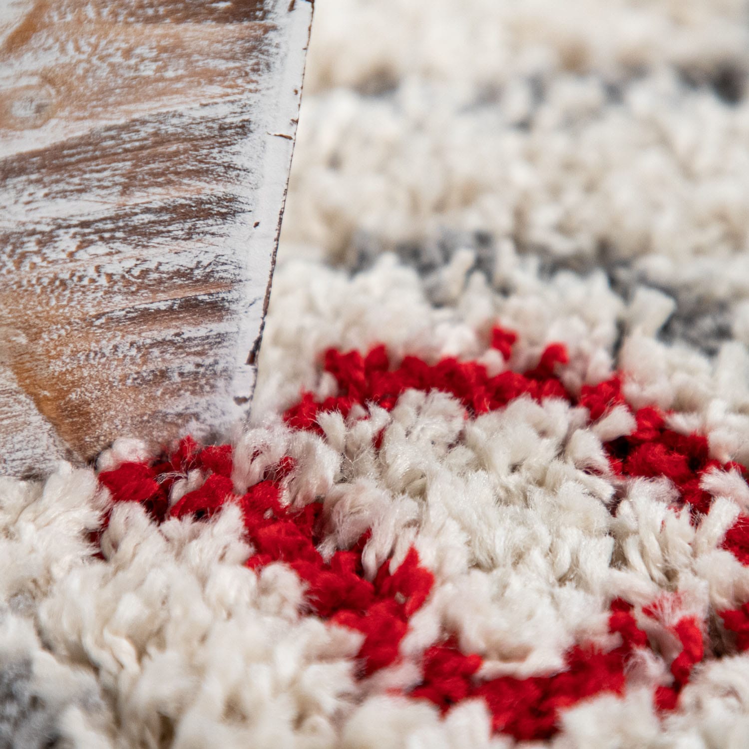 Paco Home Hochflor-Teppich »Wooly 284«, rechteckig, 39 mm Höhe, Berber Design, Rauten Motiv, weich & kuschelig, mit Fransen