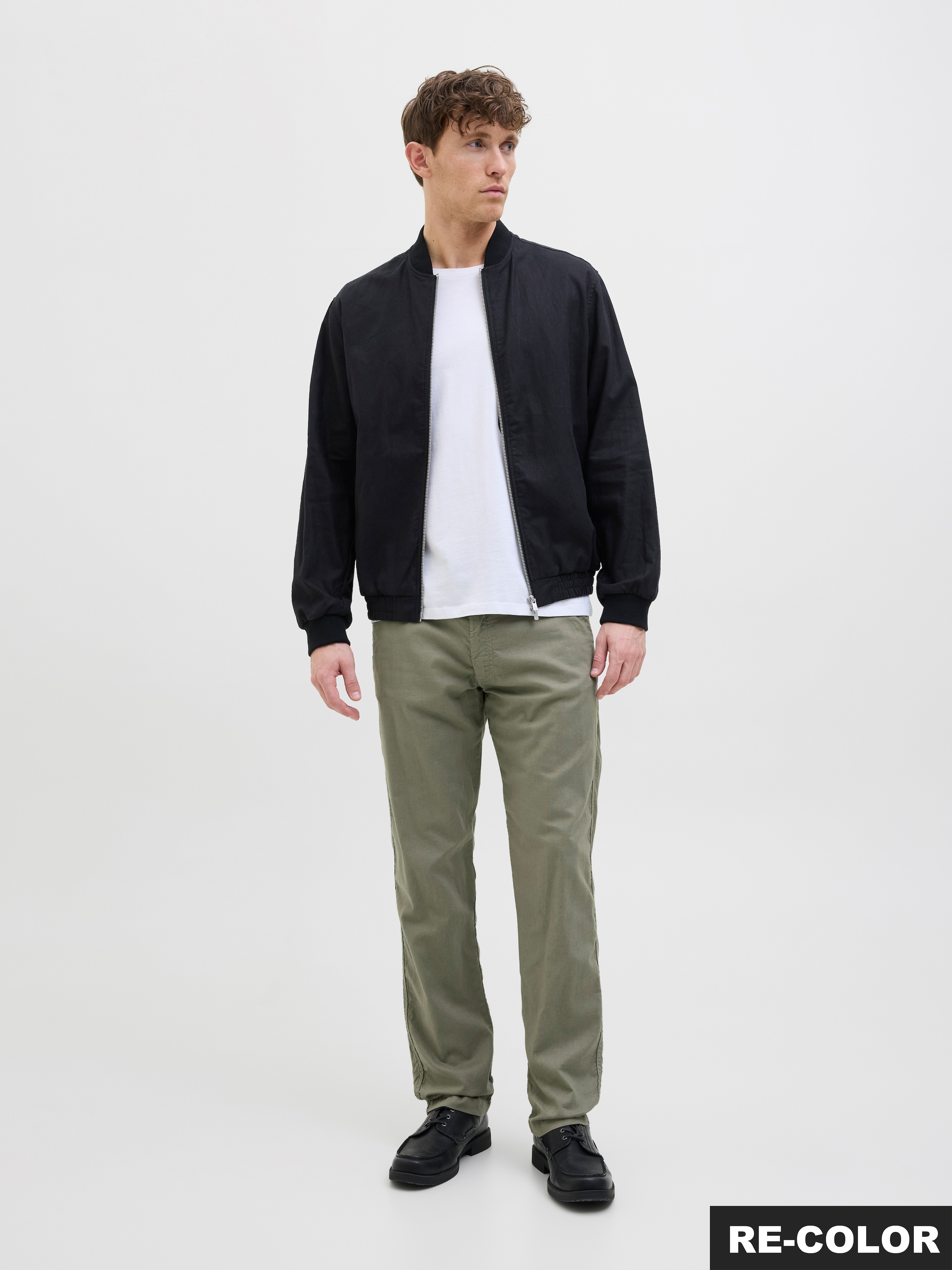 Jack & Jones Stoffhose »JPSTKANE HYBRID BONDI JOGGER SN«  Baumwolle mit Leinen, locker geschnitten