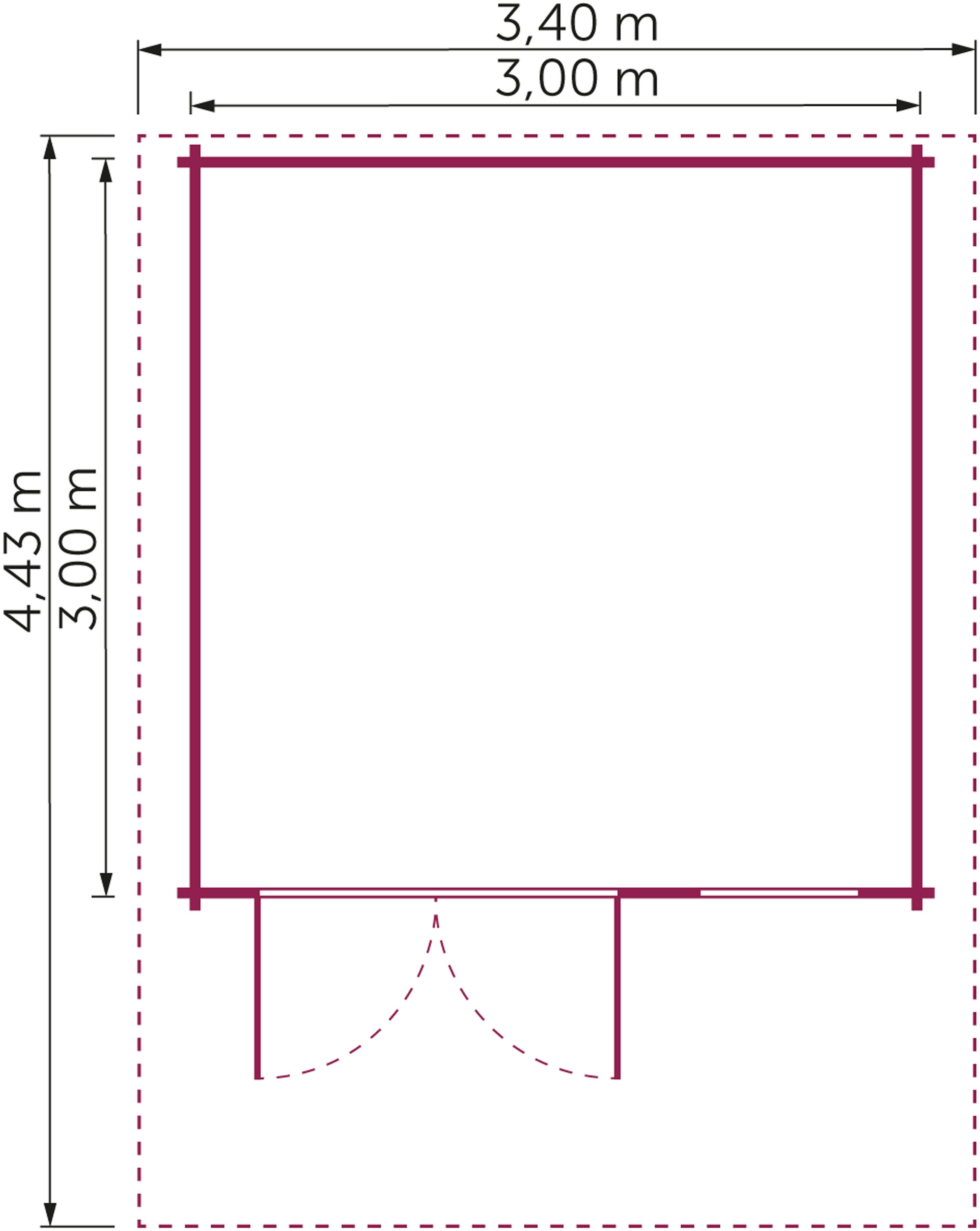 KONIFERA Gartenhaus »Kallenberg 2«, (Set), Blockbohlenhaus inkl. Hochbeet (100x200x70 cm)
