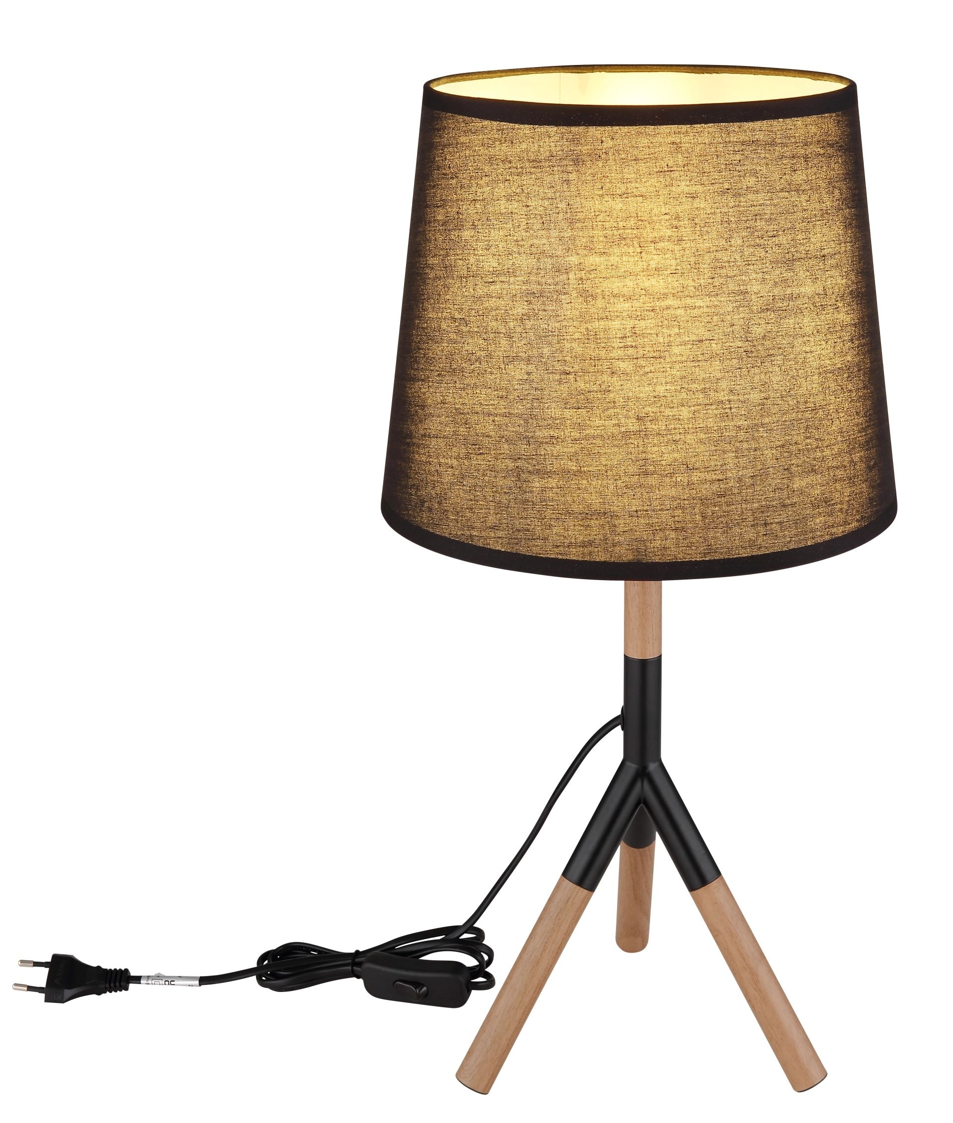 GLOBO LIGHTING LED Tischleuchte »KIKKI«, 1 flammig, Leuchtmittel E27 | ohne Leuchtmittel, zylindrischer Sockel und halbrunden Schirm
