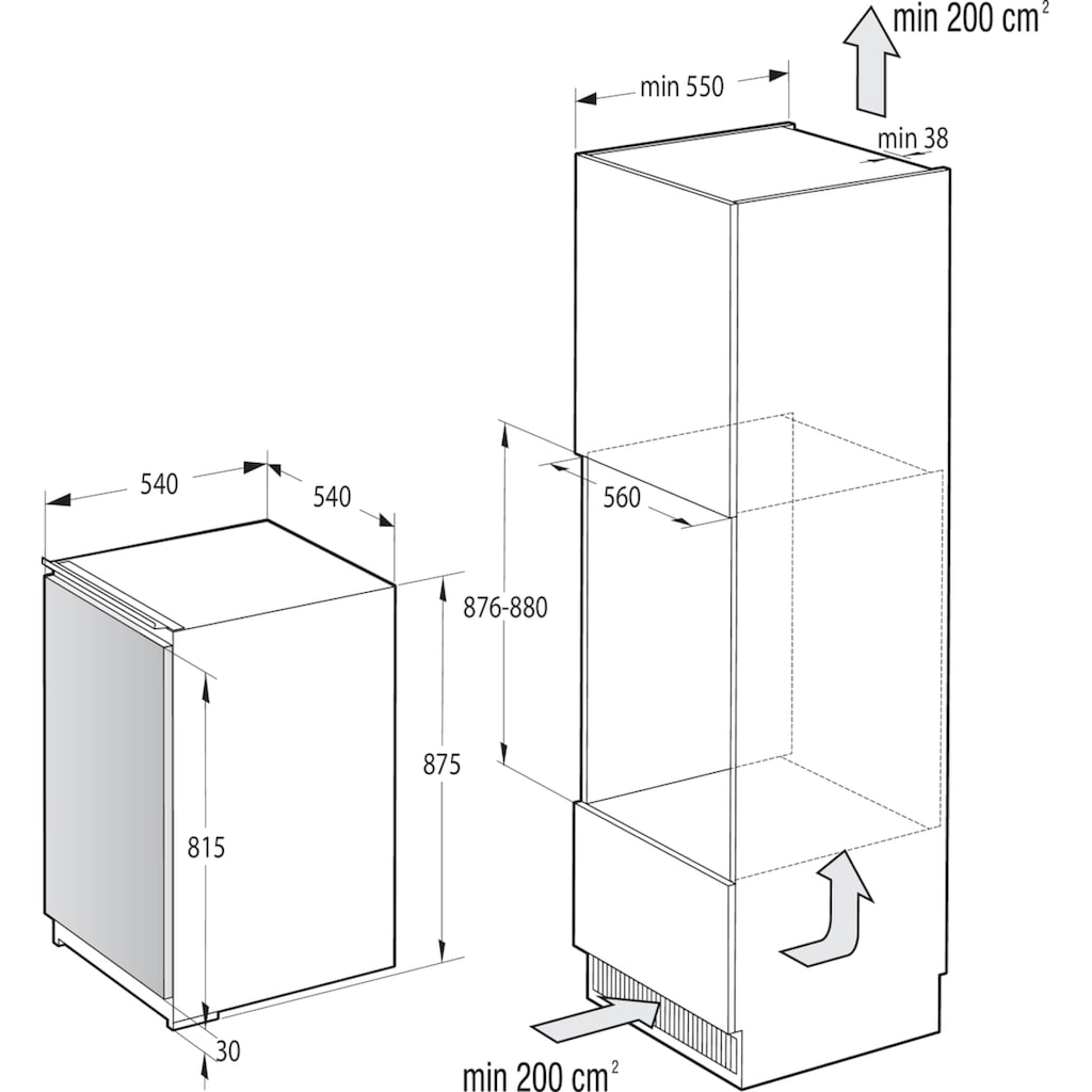 GORENJE Einbaukühlschrank »RI 409 EP1«, RI409EP1, 88 cm hoch, 54 cm breit