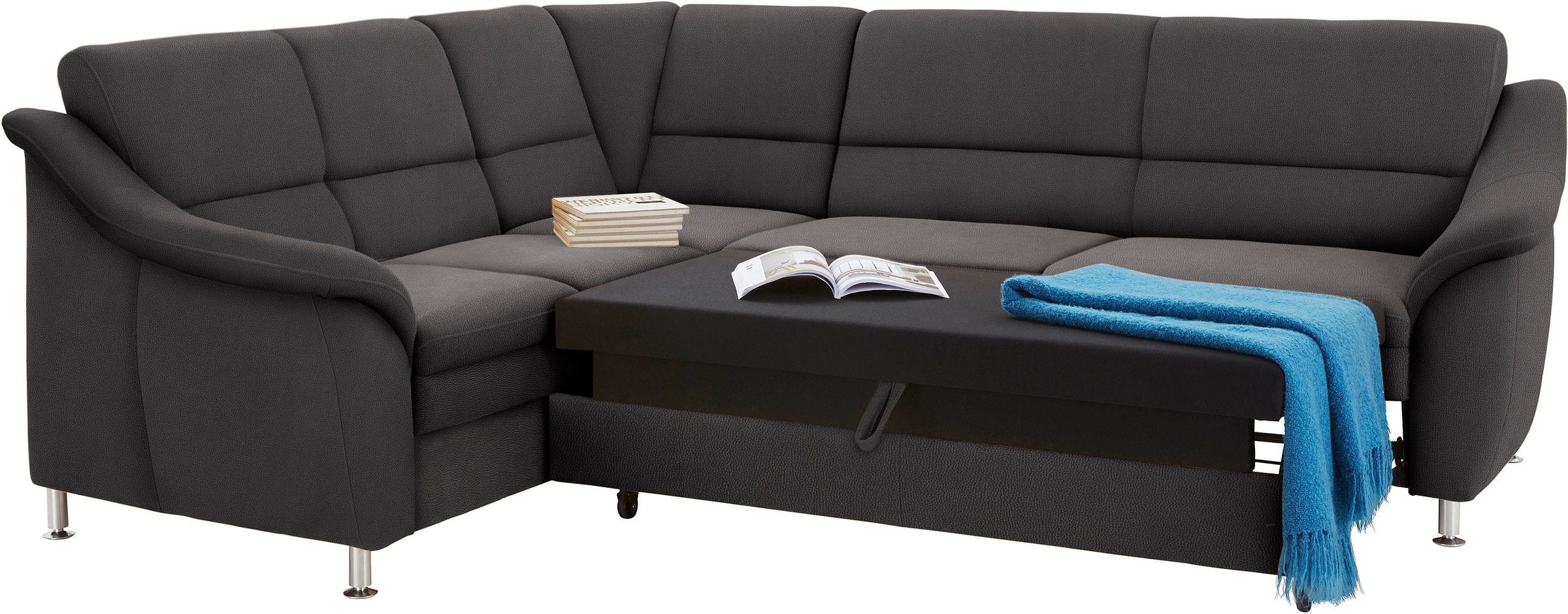 sit&more Ecksofa »Cardoso L-Form«, mit Federkern, wahlweise mit Bettfunktion und Schubkasten
