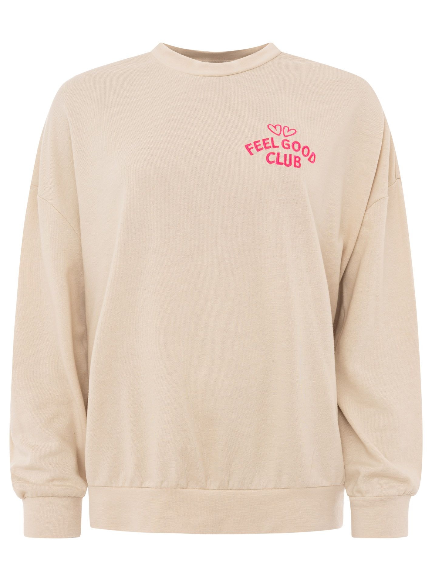 Zwillingsherz Sweatshirt »"Feel Good Club"«, Rundhals, kleine Stickerei vorne
