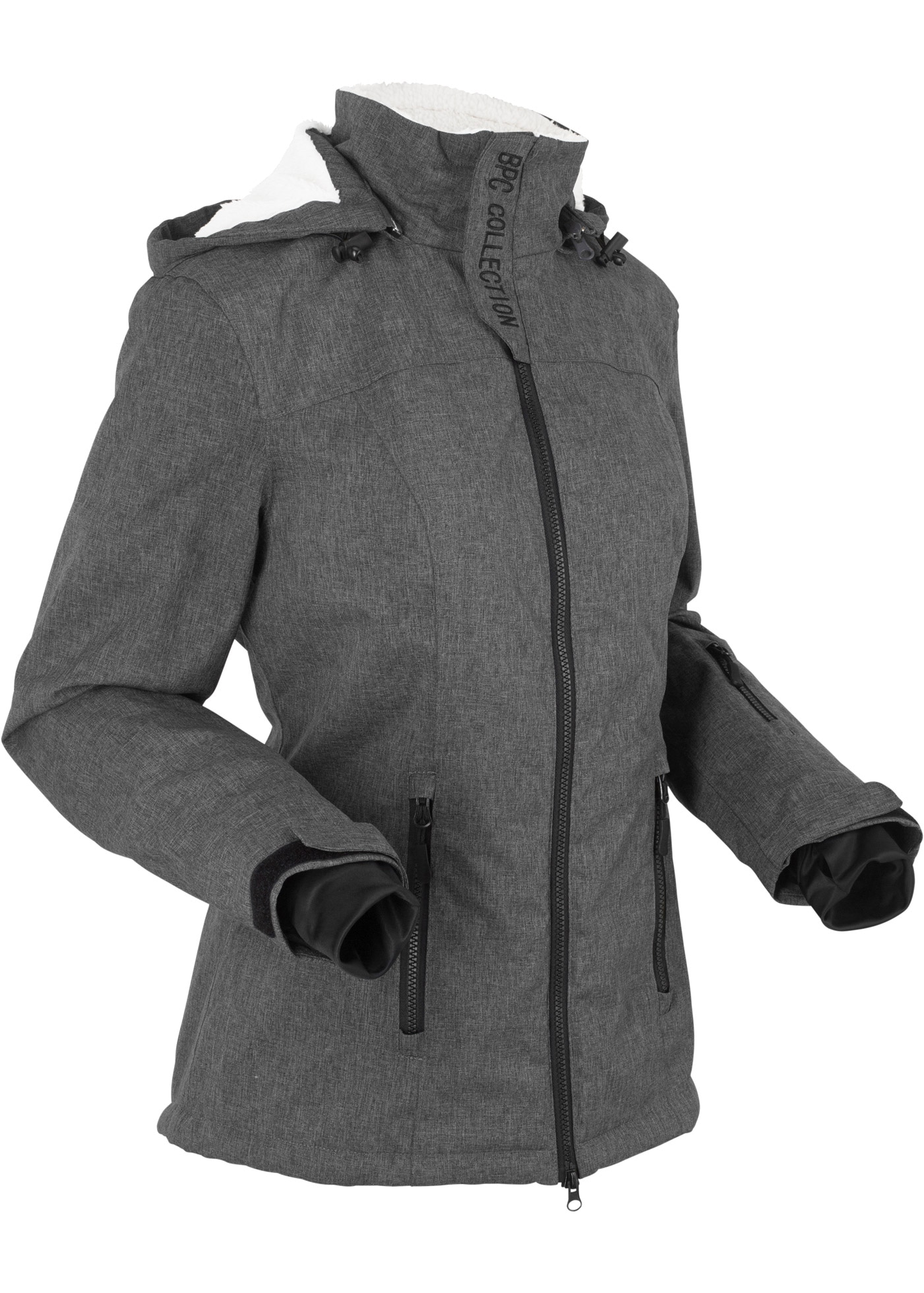 bonprix Funktionsjacke mit Kapuze Wasserdichte Winterjacke mit Outdoor-Funktion und Teddyfleece