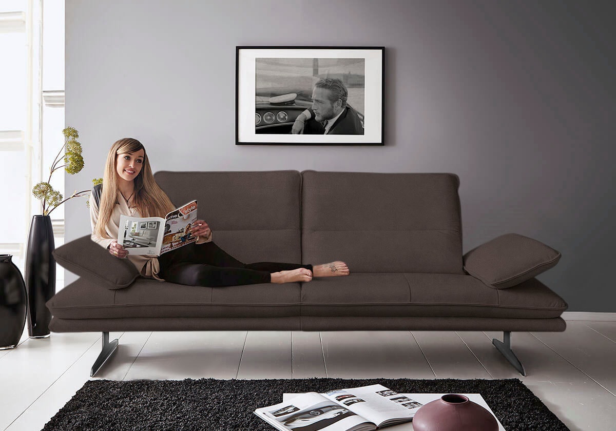 W.SCHILLIG 2,5-Sitzer »broadway Designsofa mit hohem Sitzkomfort«, Sitztiefenverstellung, Kopfteil- & Seitenteilverstellung, Breite 236cm