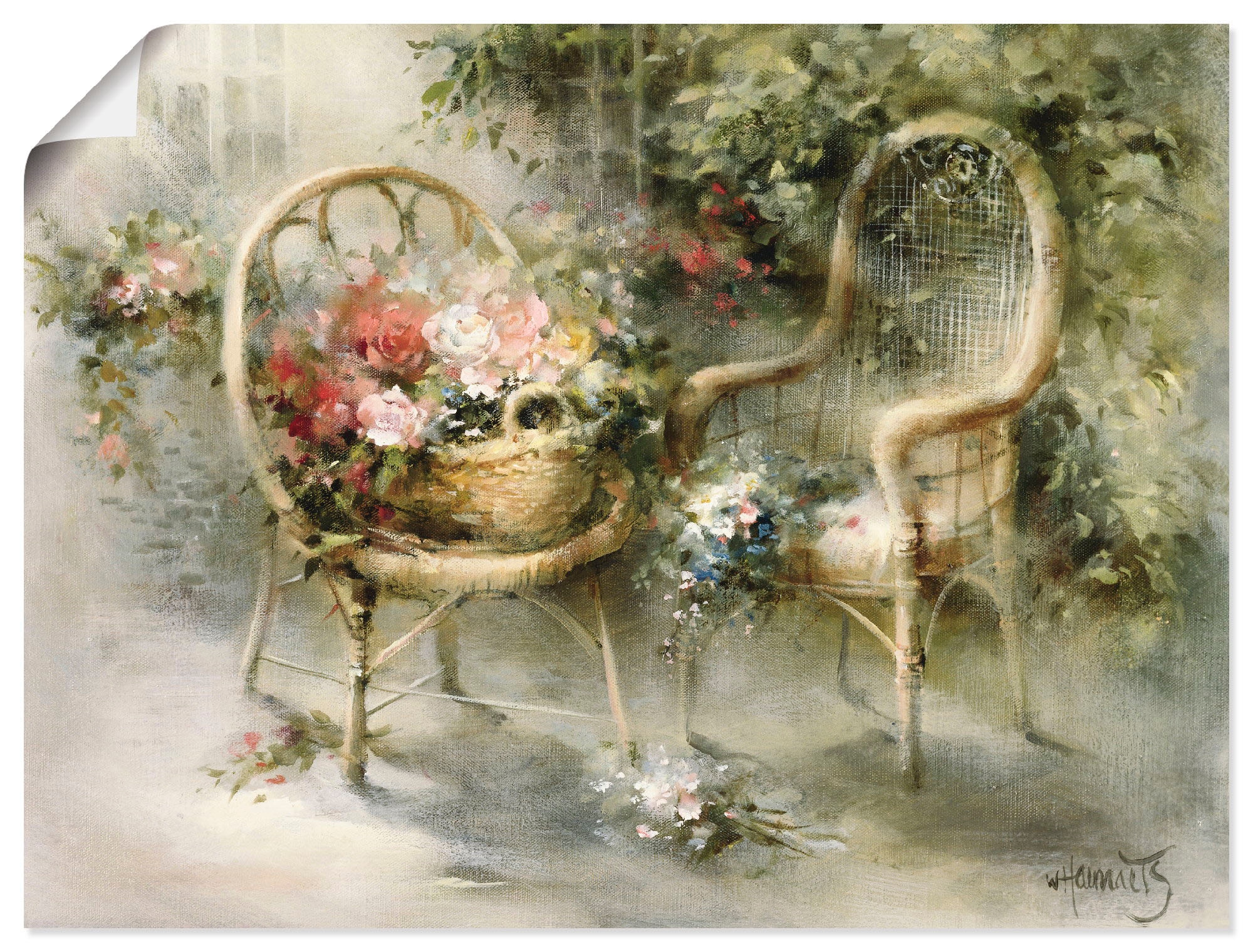 ARTLAND Wandbild »Sommer II« Garten 1 Stk. tlg. als Leinwandbild, Poster in verschied. Größen Farbe Bild(er): naturfarben