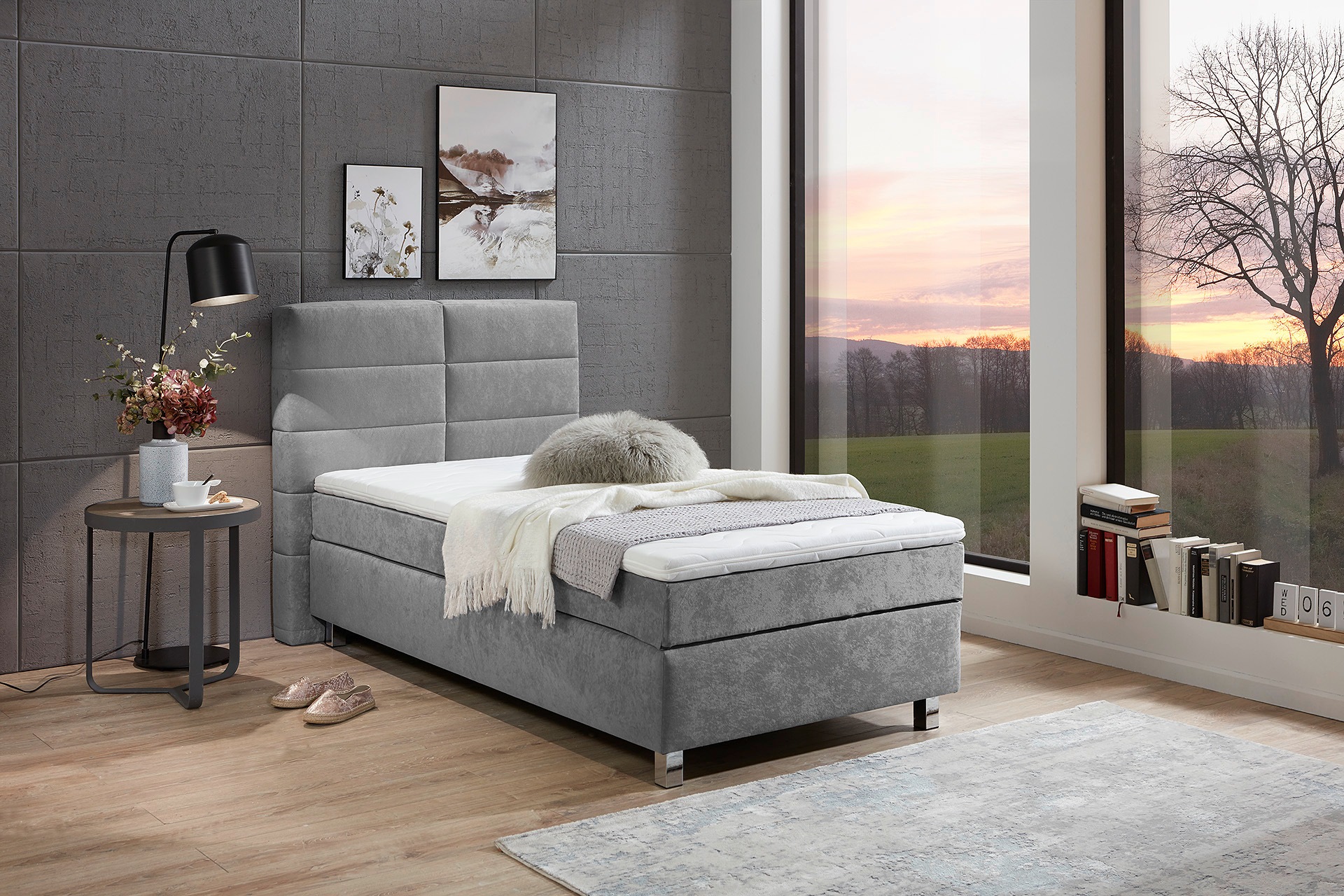Westfalia Schlafkomfort Boxspringbett, wahlweise mit Kaltschaum-Topper, 2 Matratzenqualitäten